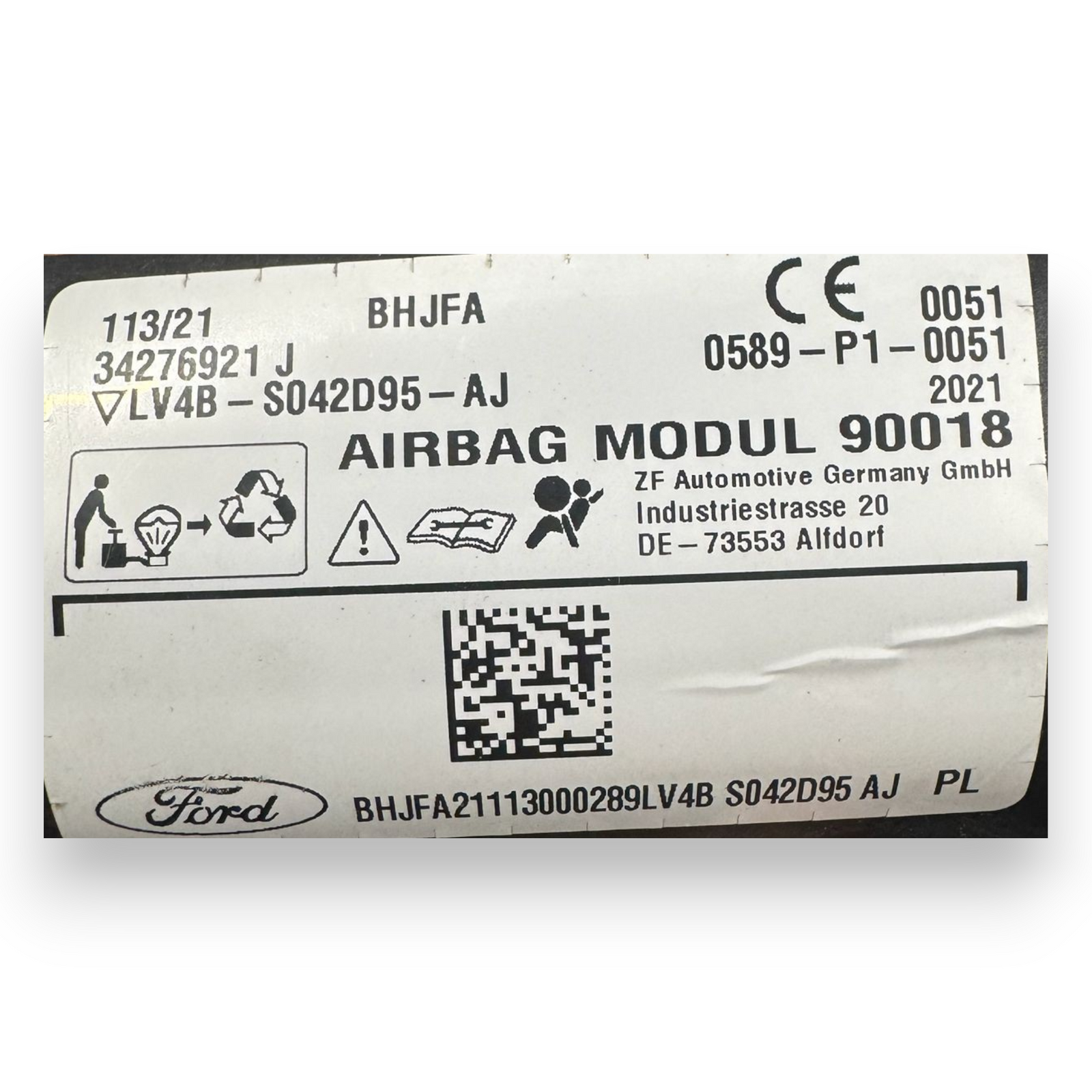 Left side curtain airbag (sx) Ford Kuga III code LV4B-S042D95-AJ (2020-)