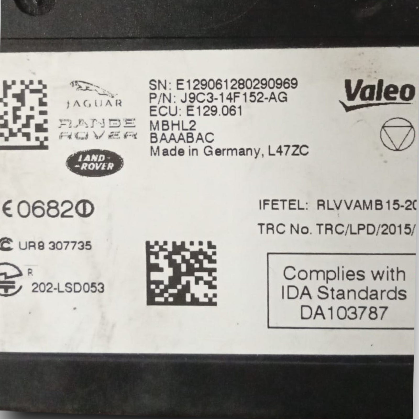 Senzor za slepi kot centralna enota land rover discovery sport koda . e129061 (2015 >)