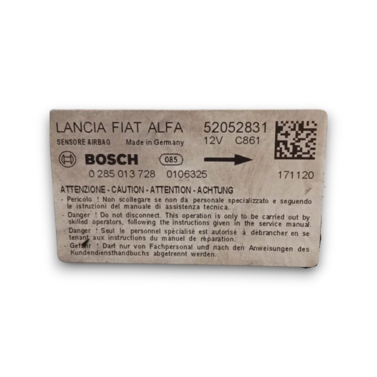 Centralina airbag Lancia Ypsilon II kod . 52052831 (2011 > 2025)