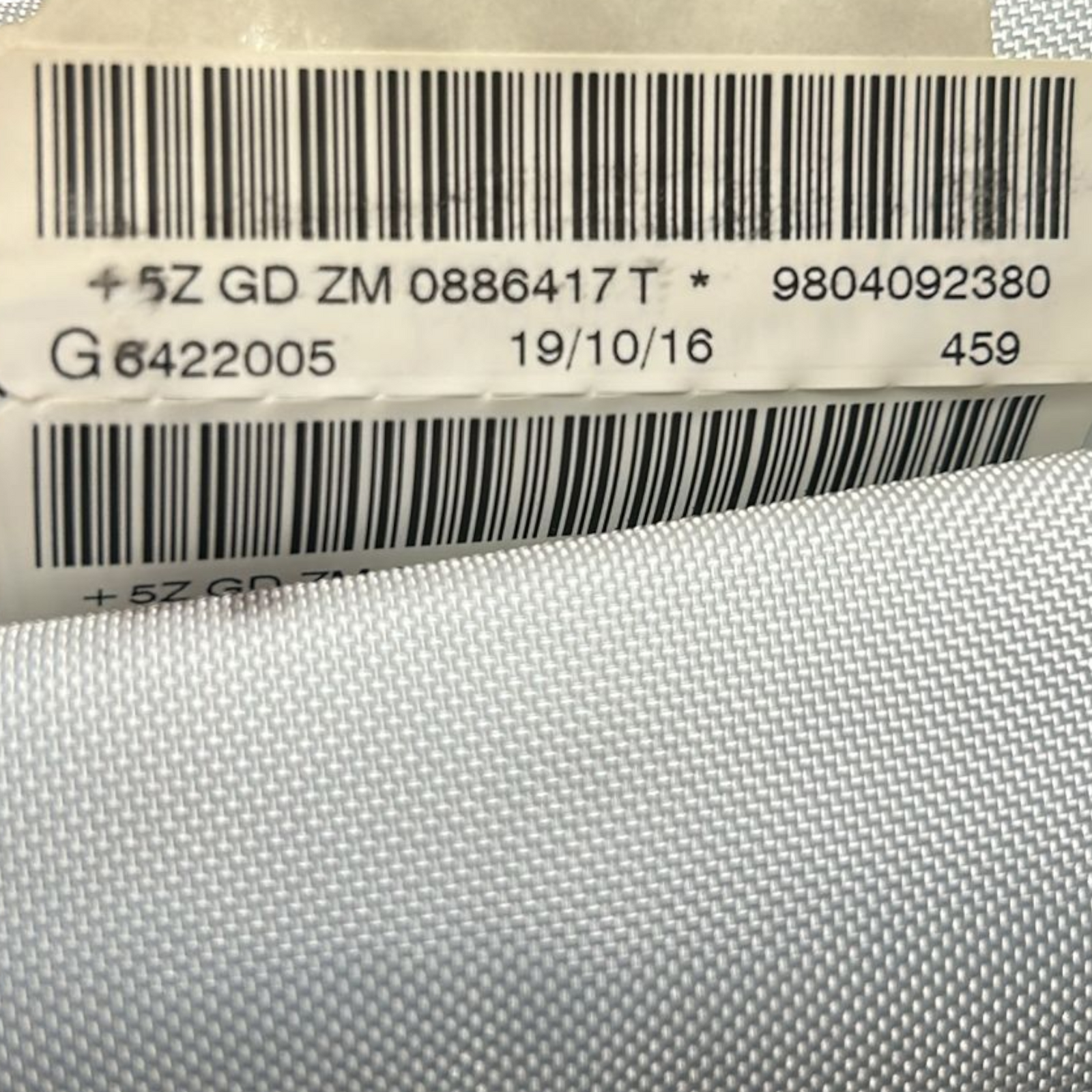 Airbag de cortina delantera izquierda peugeot 208 cod:9804092380 (2012 > 2019)