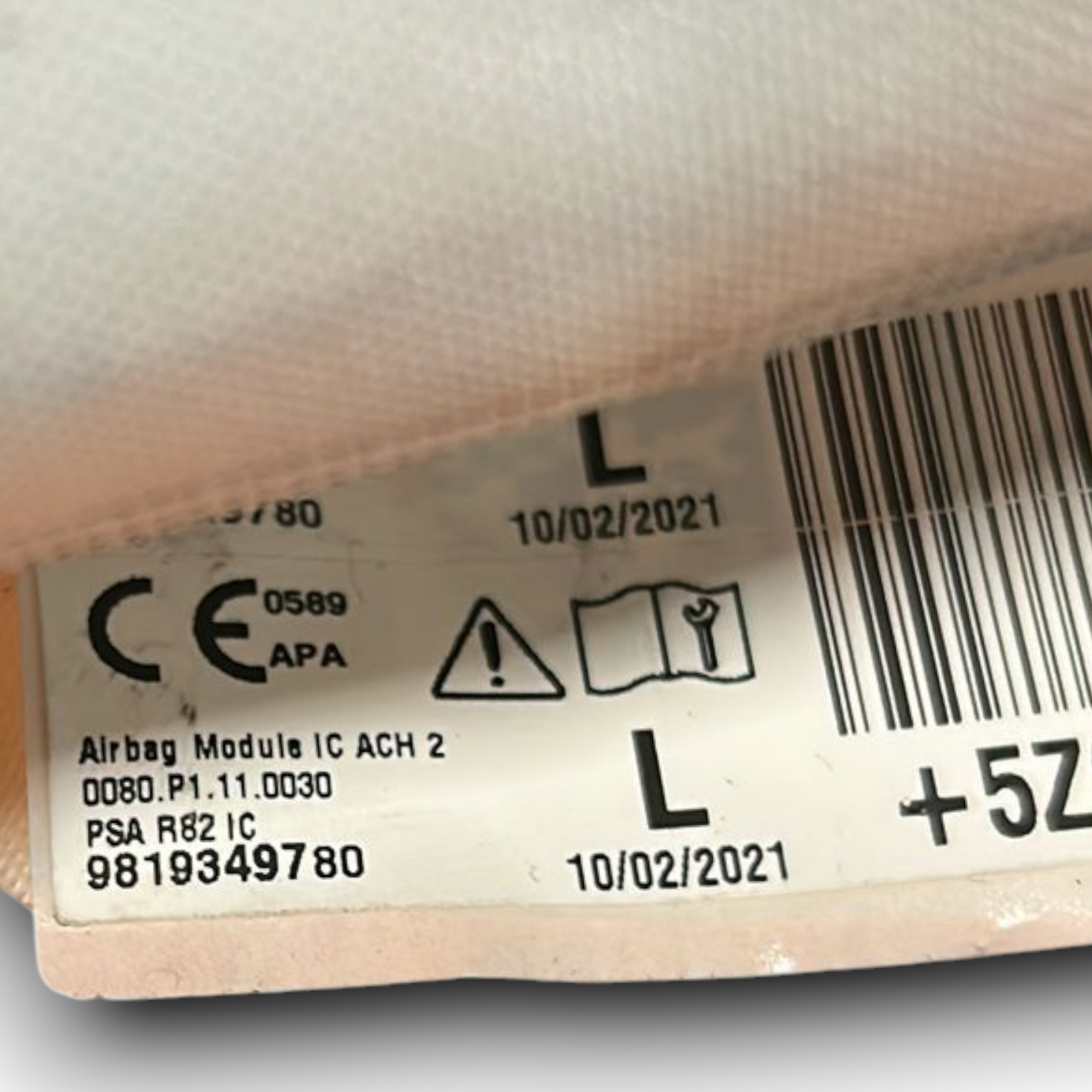 Airbag cu cortină frontală dreaptă peugeot 508 cod:9819349780 (2018 >)