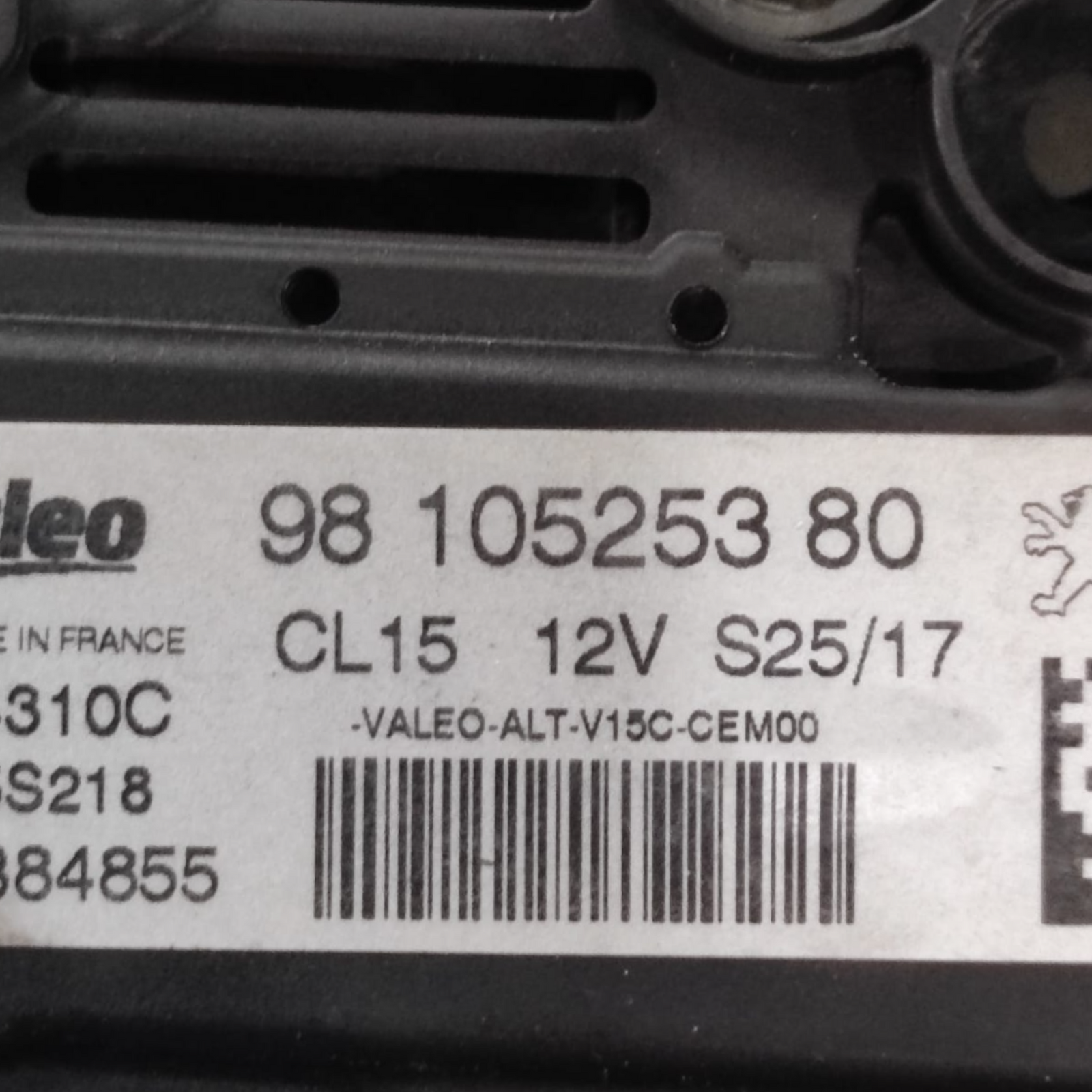 Alternator citroen c3 iii serija 1.6 diesel koda: 9810525380 (2016-)