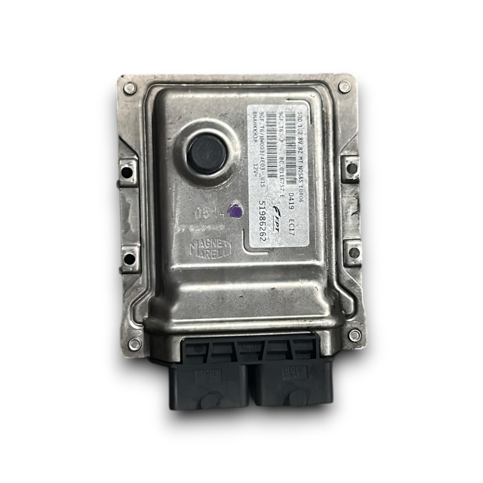 Unité de commande ECU FIAT 500 MOTEUR COD. 51986262 1.2 ESTROL (2007>)