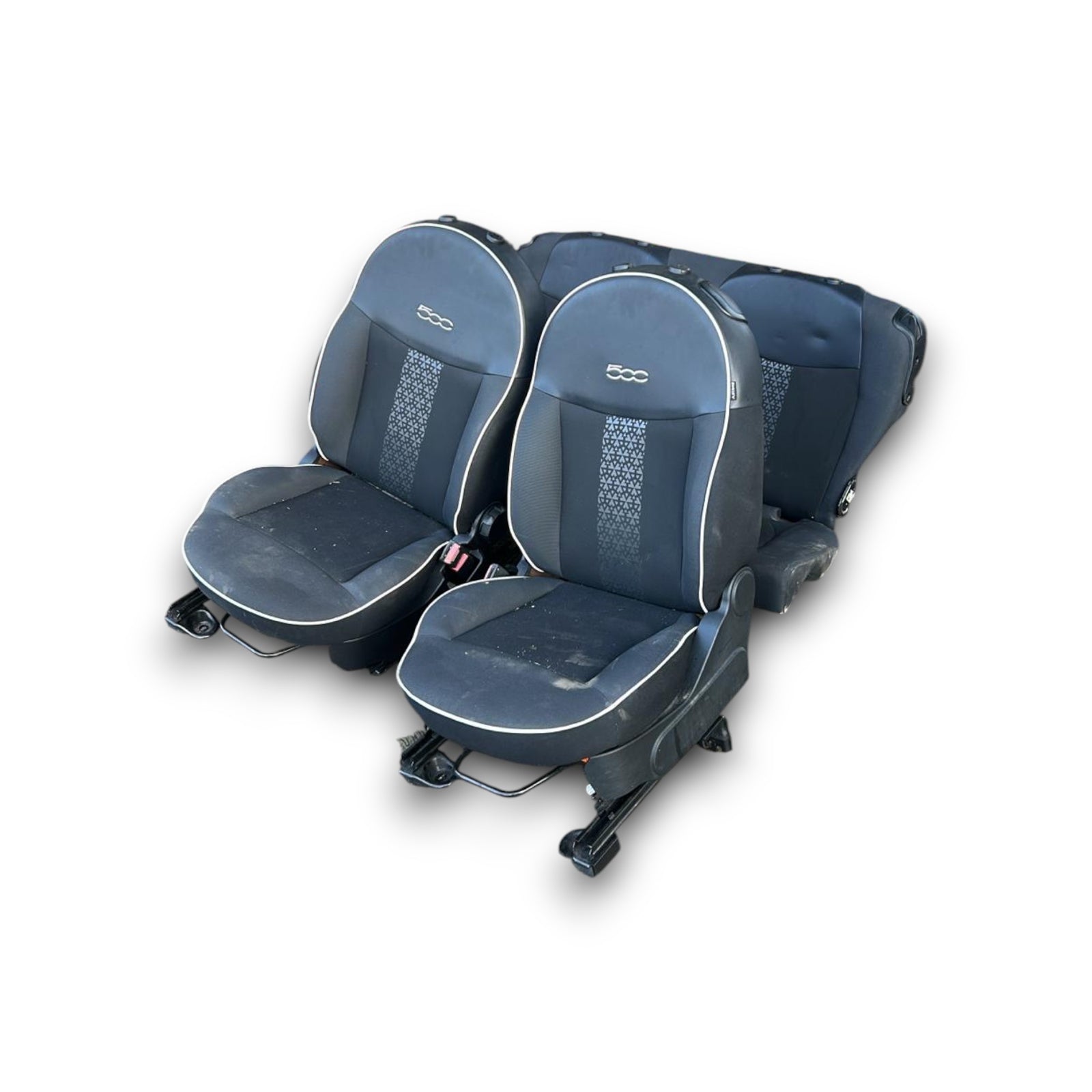 Tapisserie / sièges en cuir et tissu noirs Fiat 500 (2007 > )