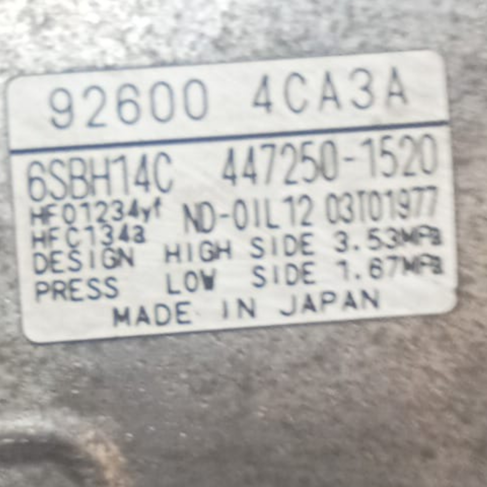 Klimakompressor Nissan X-Trail T32 Cod. 447250-1520 1.6 Diesel (2014 > 2020)