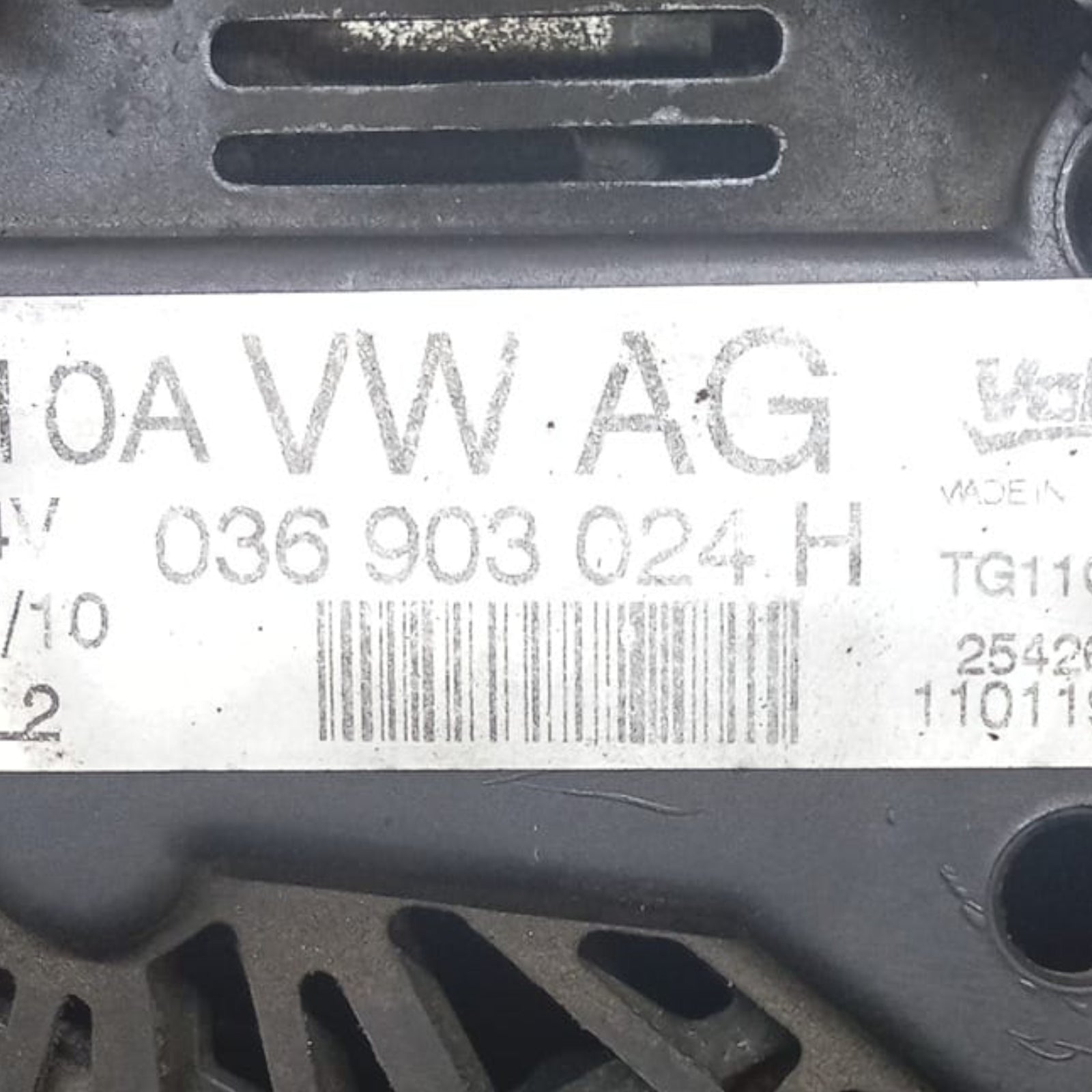 Generator Volkswagen Golf 6 Cod. 036903024h 1.4 Benzin (2008 > 2012)