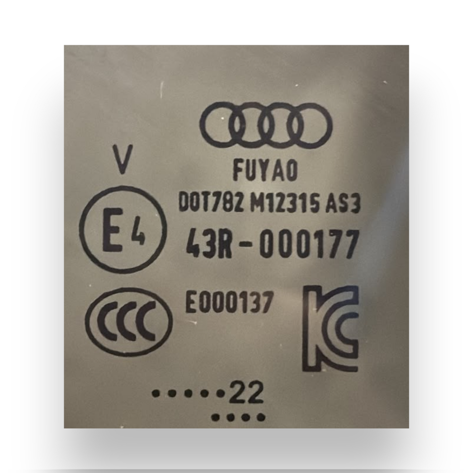 Vitre fixe arrière droite (dx) audi a3 8y cod:43r-000177 (2020-)