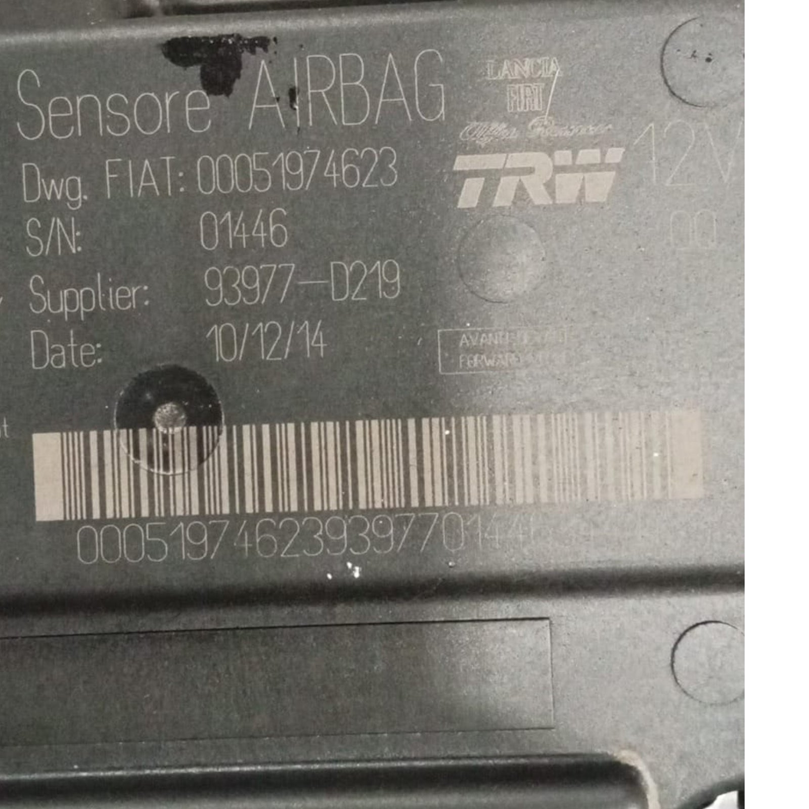 Centralina airbag fiat panda III cod . 00051974623 (2012 >)