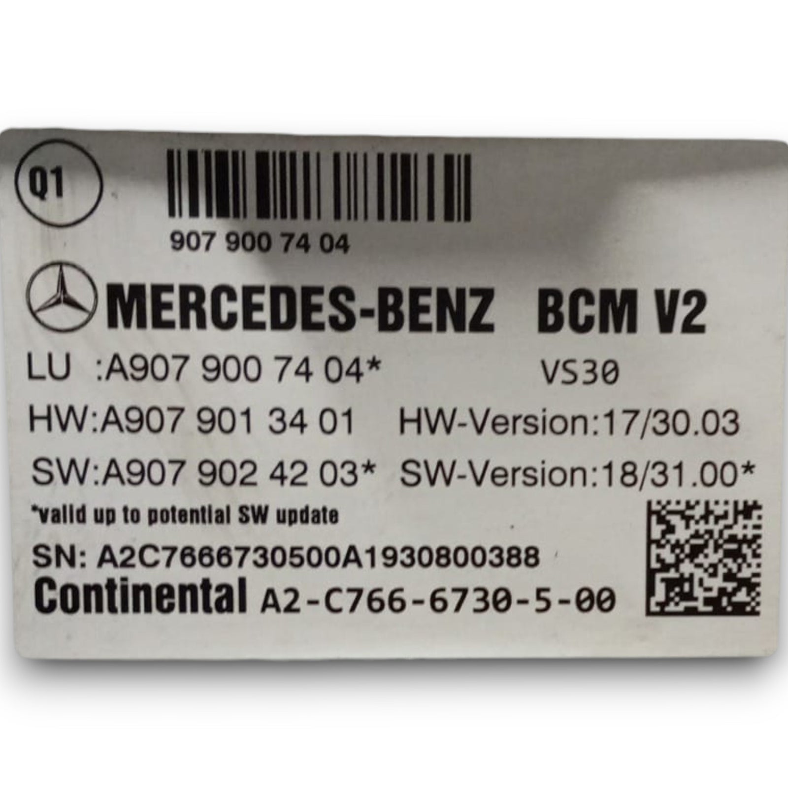 Centralina body computer mercedes benz sprinter w910 cod . a9079007404 2.0 diesel (2018 >)