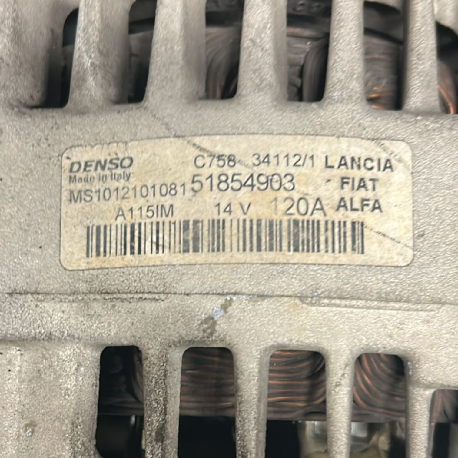 Alternatore Fiat Punto Evo 1.4 Benzina cod:51854903 (2012 >)