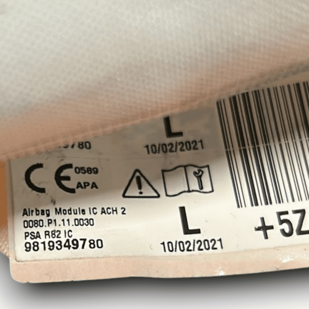 Airbag a tendina anteriore destra peugeot 508 cod:9819349780 (2018 >) - F&P CRASH SRL - Ricambi Usati