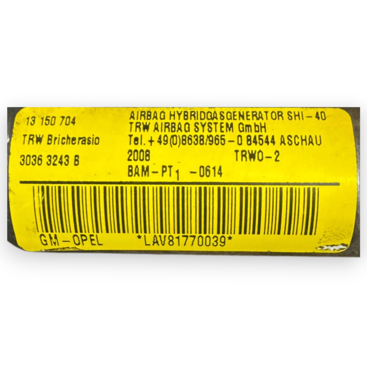 Airbag a tendina anteriore sinistra (sx) Opel Corsa D cod.30363243B (2006 - 2014) - F&P CRASH SRL - Ricambi Usati