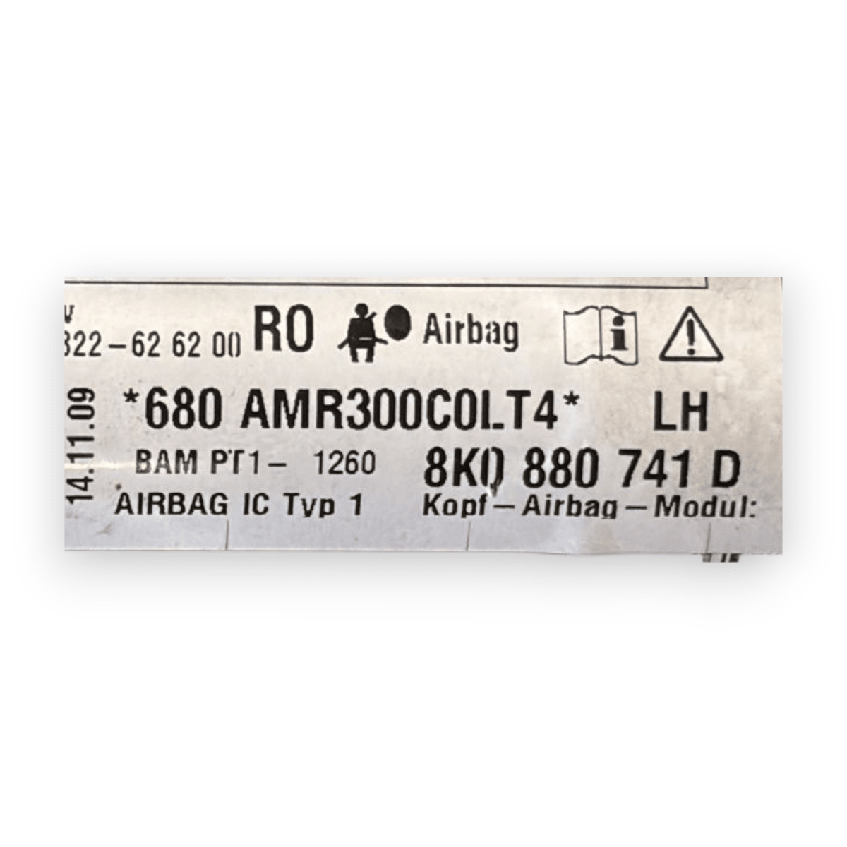 Airbag a tendina anteriore sinistro (sx) audi a4 b8 cod:8k0880741d (2007 - 2016) - F&P CRASH SRL - Ricambi Usati