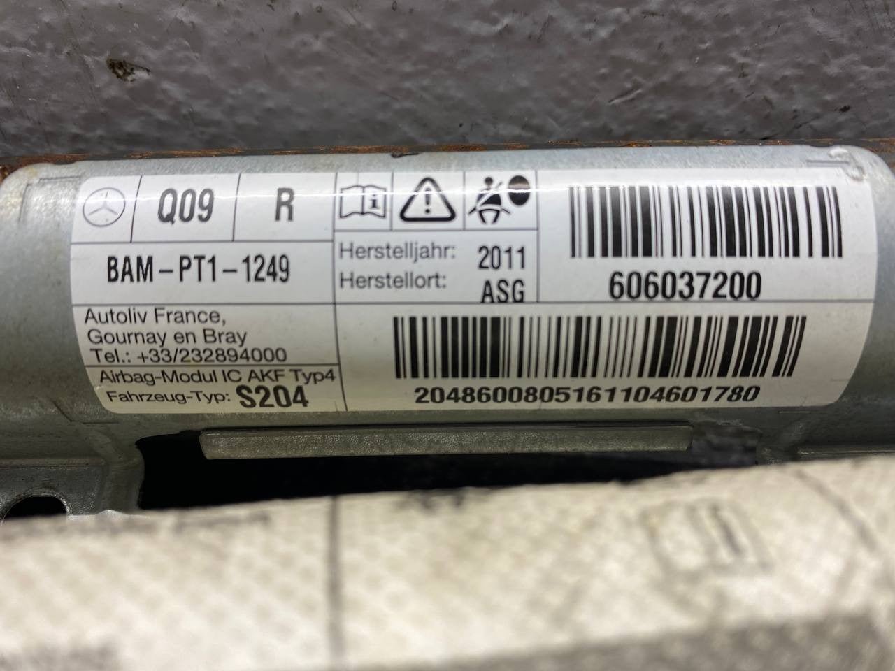 Airbag a tendina destro mercedes classe c w204 cod:606037200 - F&P CRASH SRLS - Ricambi Usati