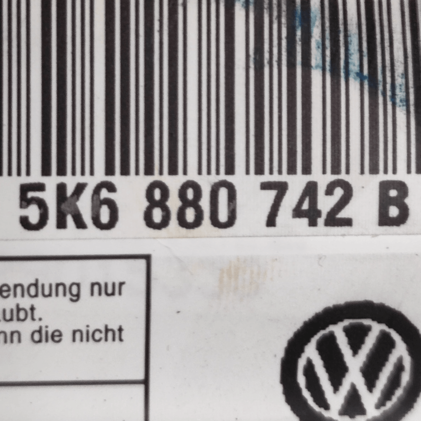 Airbag A Tendina Destro Volkswagen Golf VI COD: 5K6880742B (2008 - 2012) - F&P CRASH SRLS - Ricambi Usati