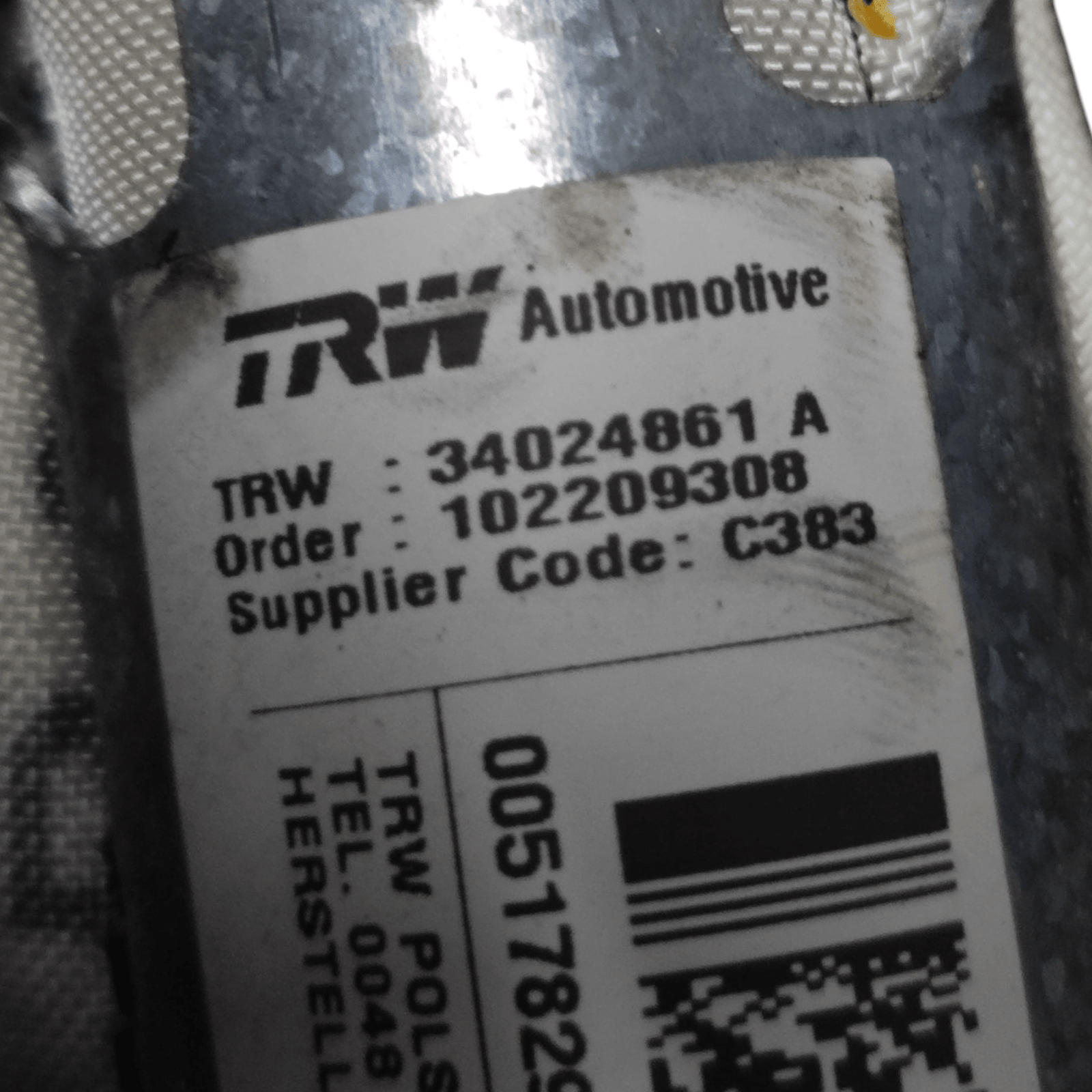 Airbag A Tendina Fiat 500 Destra COD. 34024861A (2007>) - F&P CRASH SRLS - Ricambi Usati