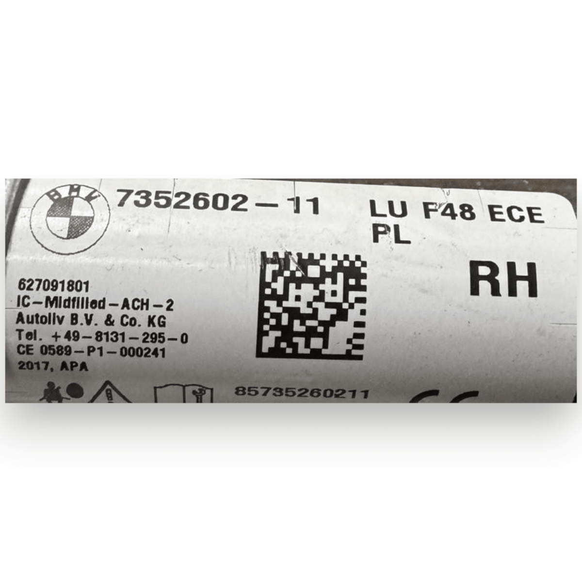 Airbag a tendina laterale destro (dx) BMW X1 (F48) cod.7352602 - 11 (2015 - 2022) - F&P CRASH SRL - Ricambi Usati