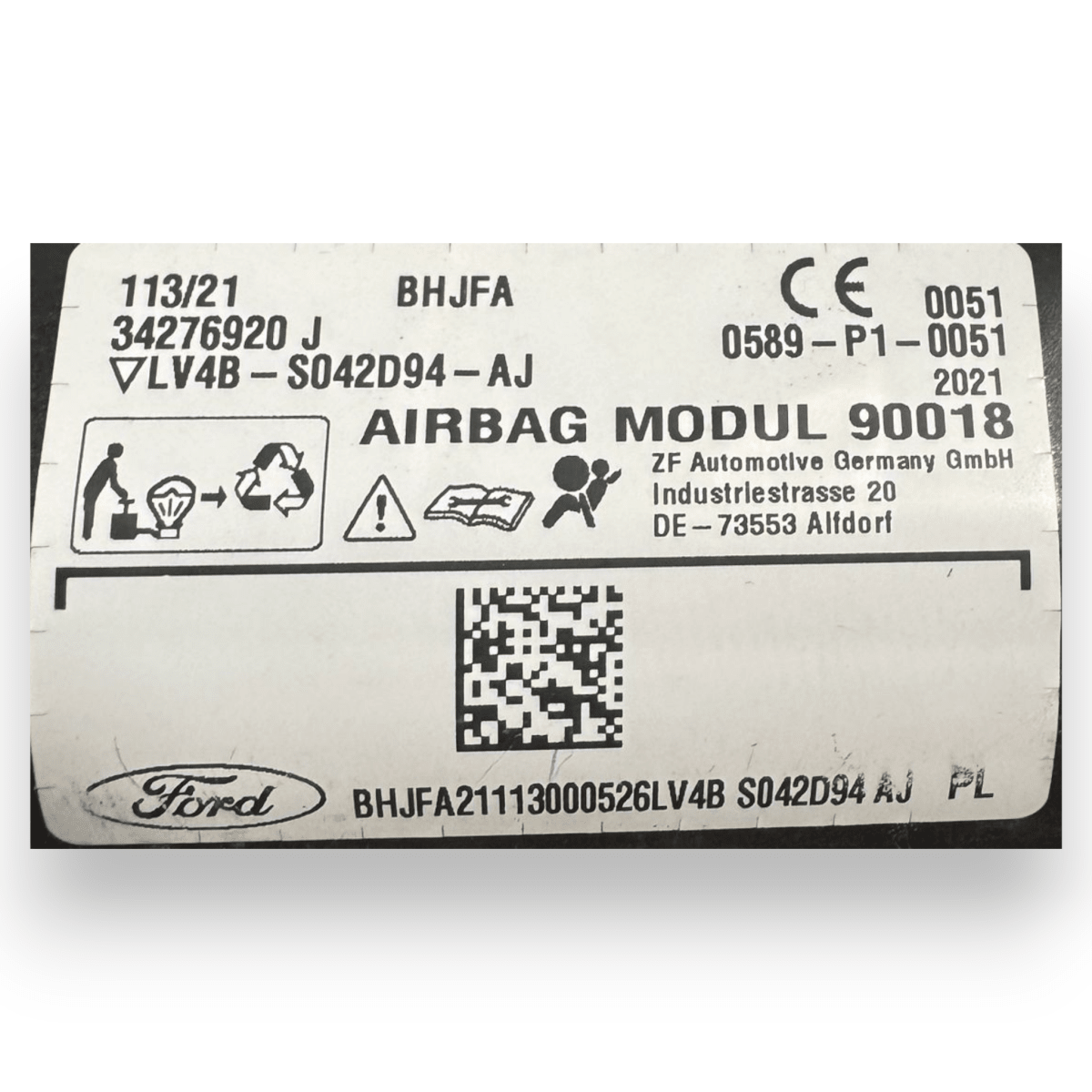 Airbag a tendina laterale destro (dx) Ford Kuga III cod.LV4B - S042D94 - AJ (2020 - ) - F&P CRASH SRL - Ricambi Usati