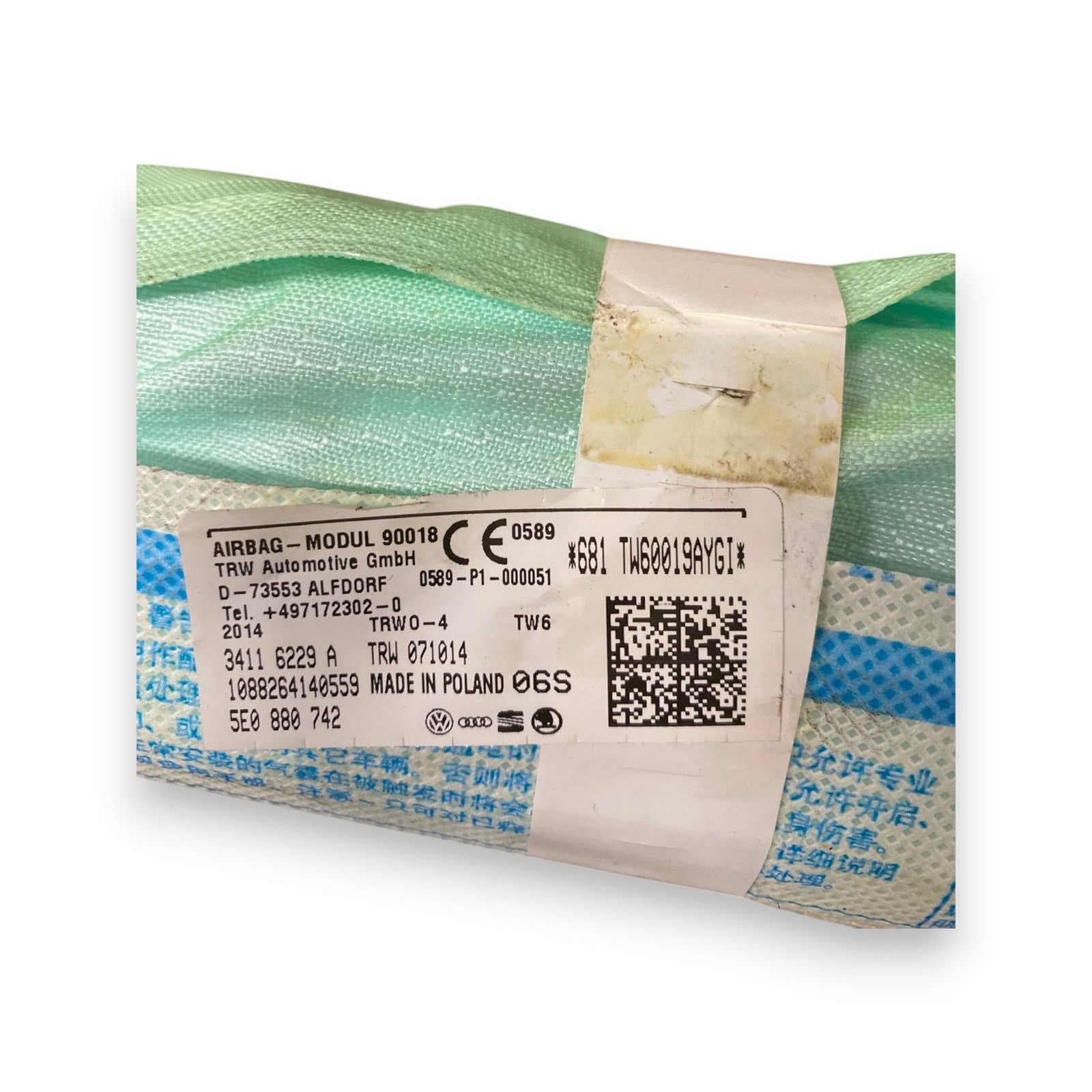 Airbag a tendina laterale destro (dx) Skoda Octavia III (2013 - 2019) Cod: 34116229A - F&P CRASH SRLS - Ricambi Usati