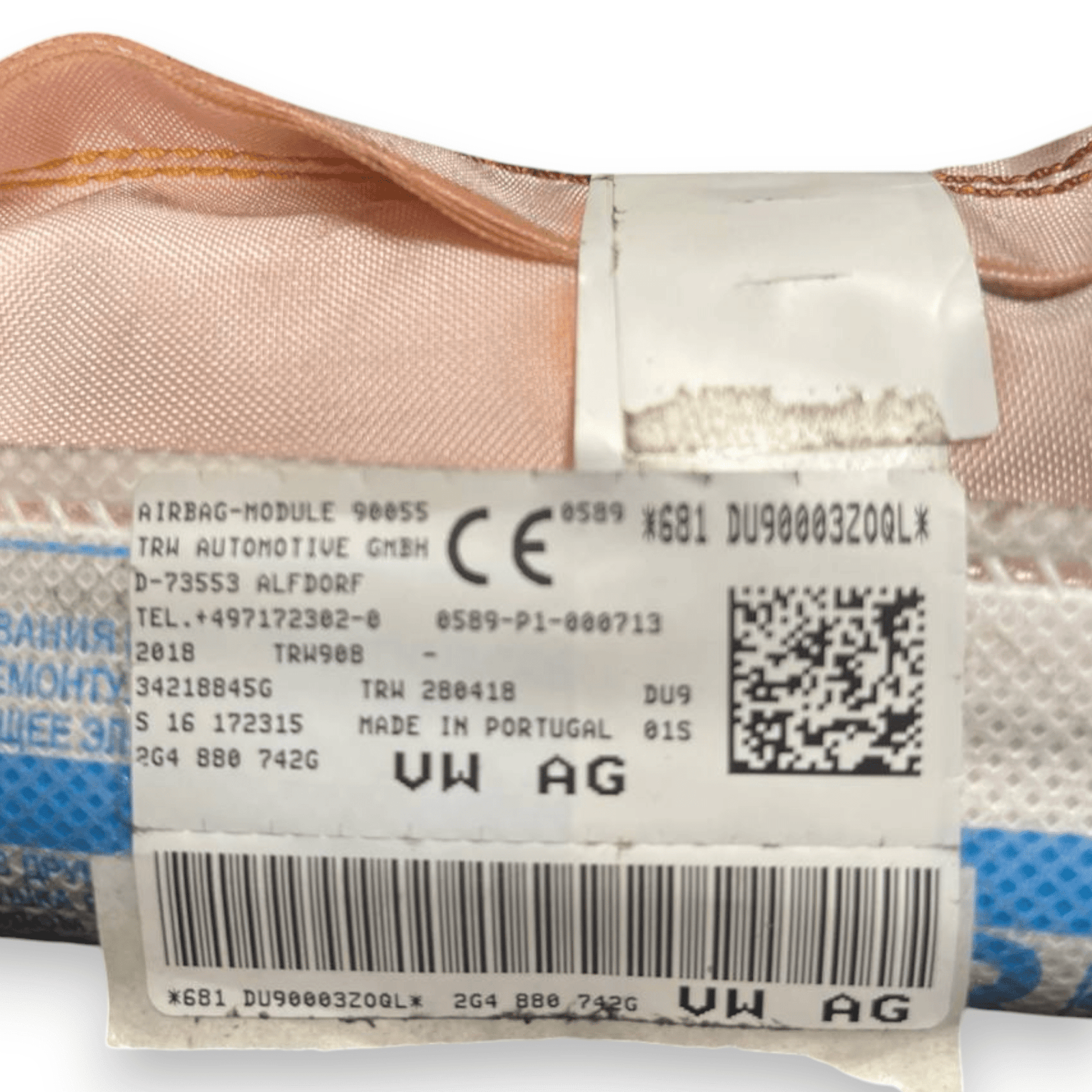 Airbag a Tendina laterale destro (dx) Volkswgen Polo VI AW1 (2017 - ) cod: 2G4880742G - F&P CRASH SRLS - Ricambi Usati