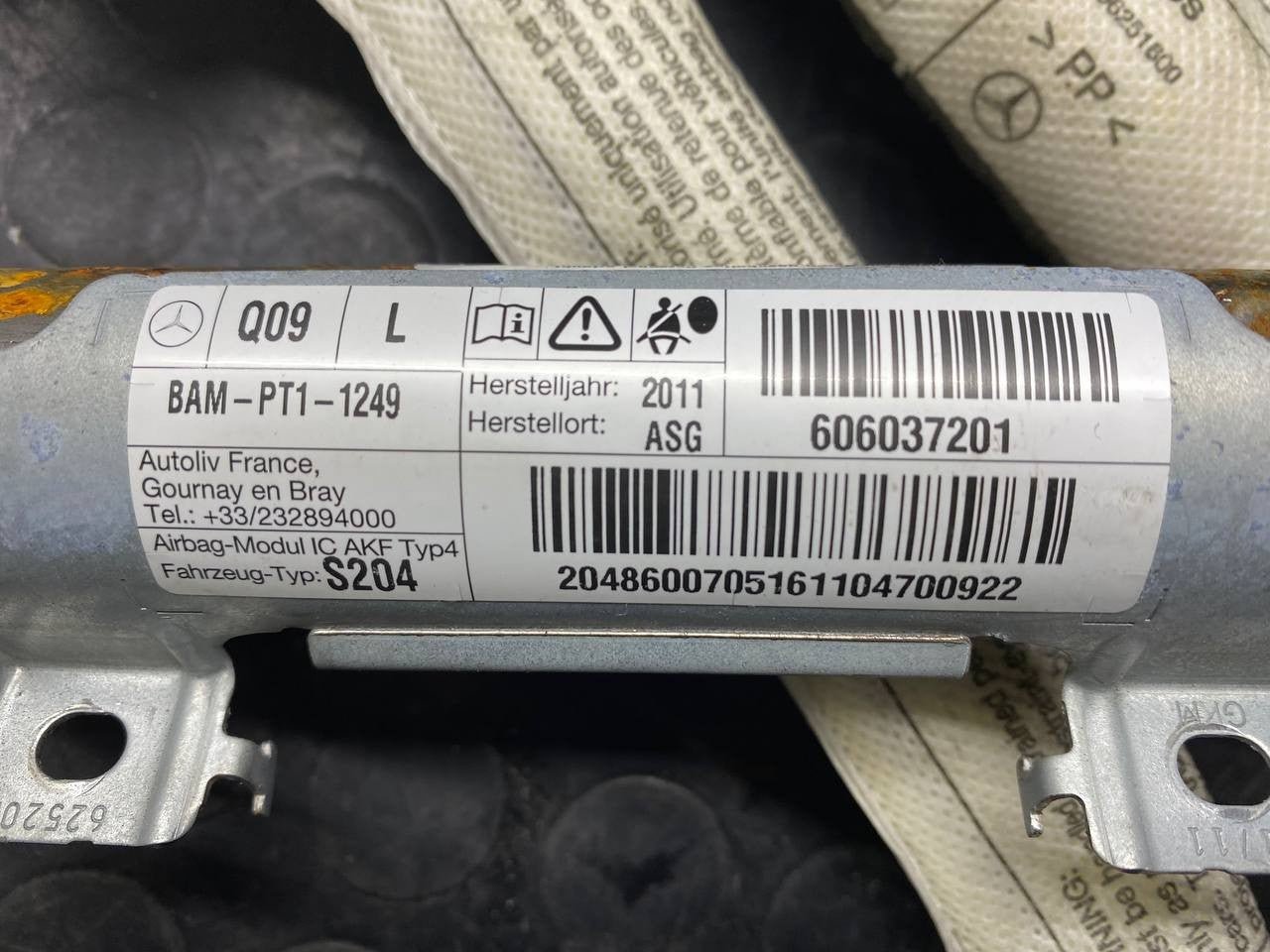 Airbag a tendina laterale sinistra mercedes-benz classe c (w204)cod:606037201 - F&P CRASH SRLS - Ricambi Usati