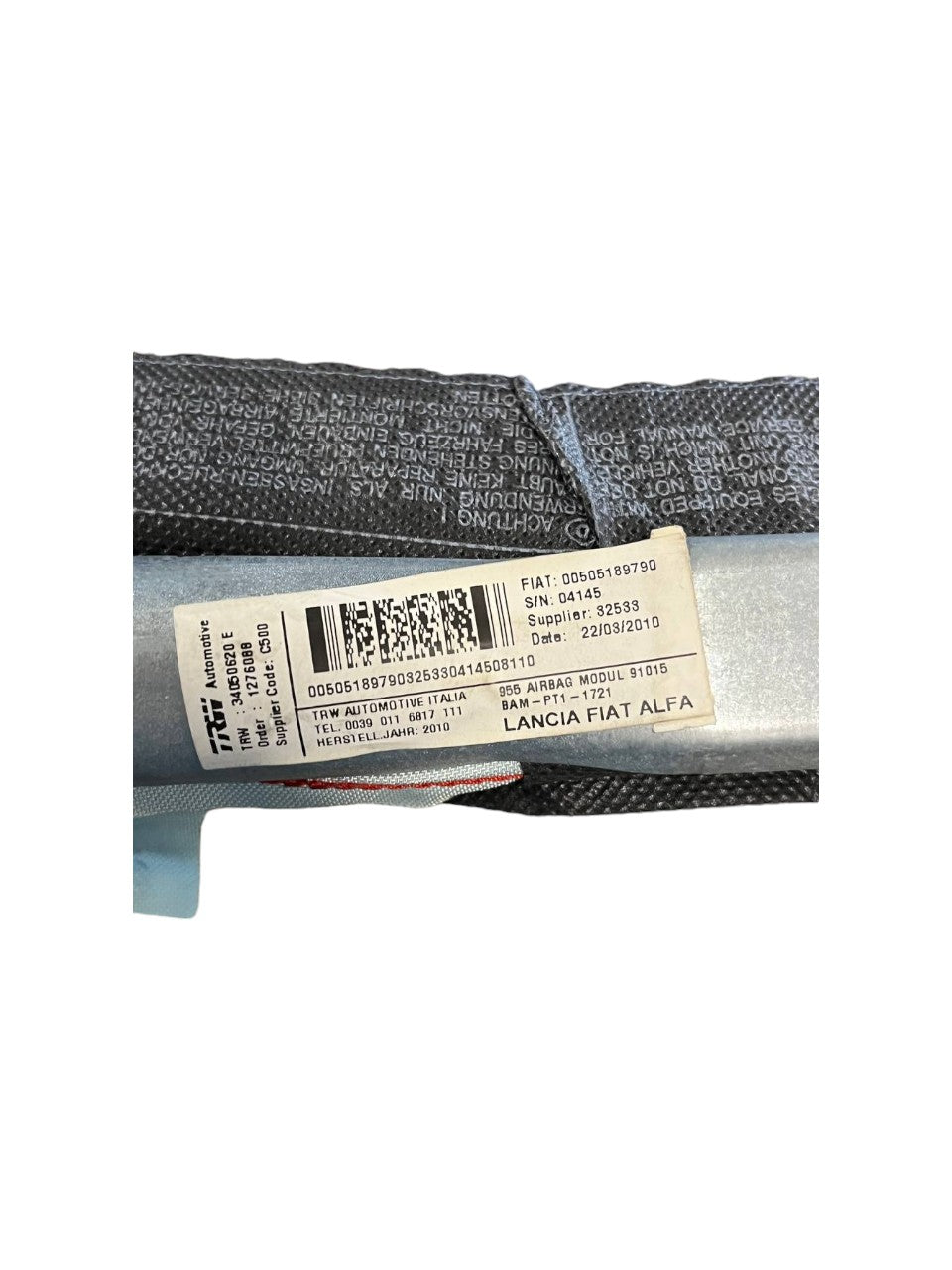 Airbag a tendina laterale sinistro Alfa Romeo Mito (2008 - 2018) cod.00505189790 - F&P CRASH SRLS - Ricambi Usati