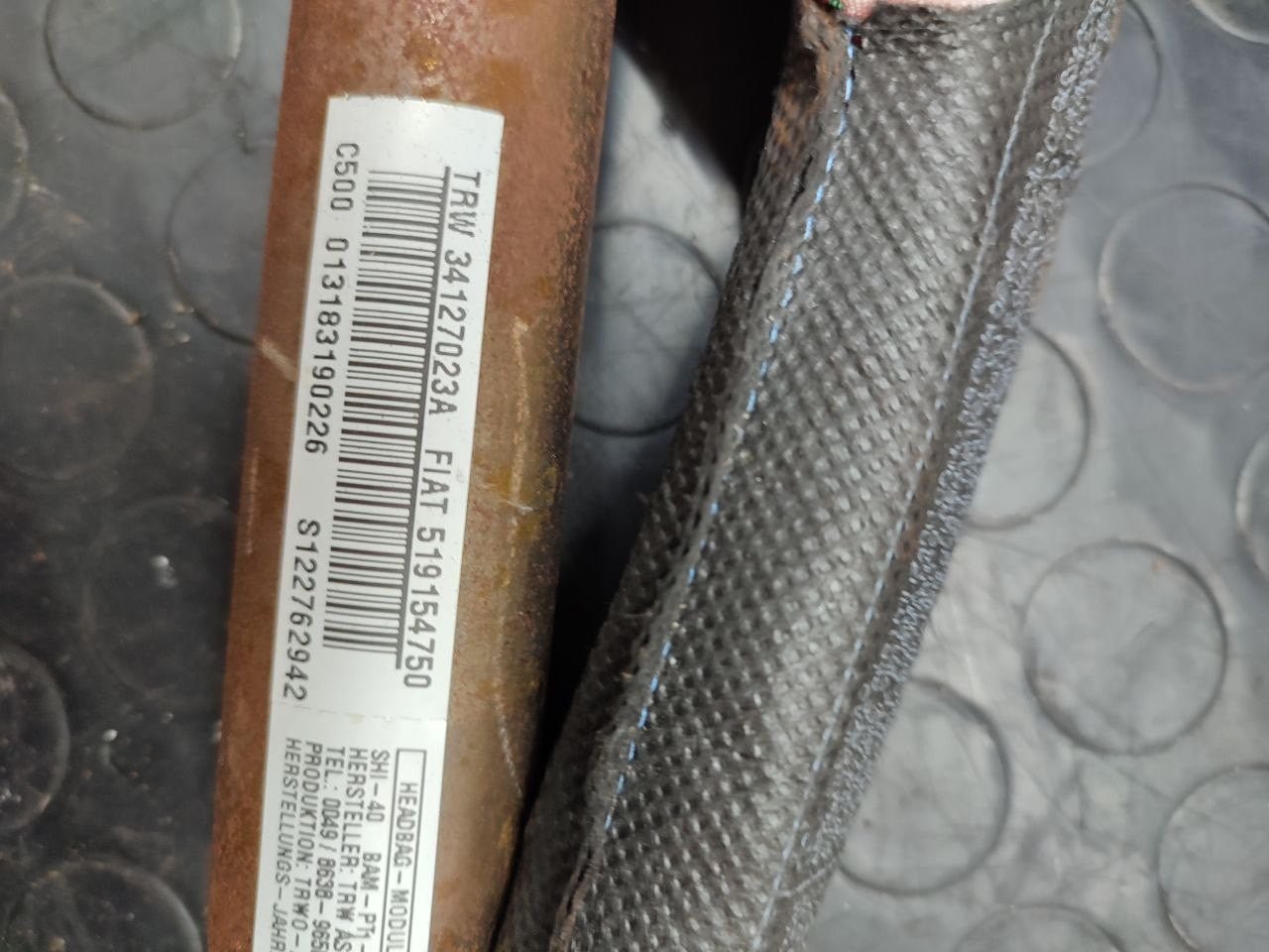 Airbag a Tendina Laterale sinistro FIAT PUNTO EVO III serie '12-'18 cod: 519154740 - F&P CRASH SRLS - Ricambi Usati