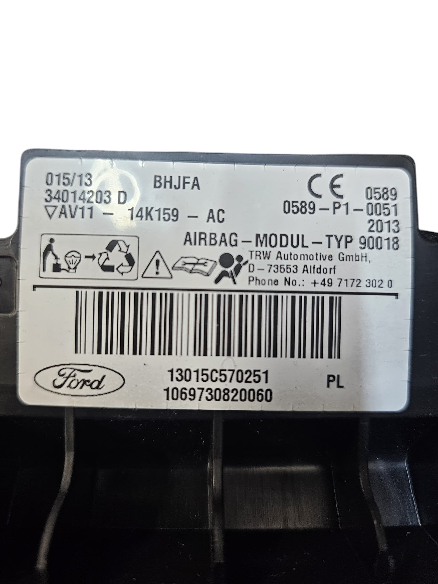 Airbag a Tendina Lato Destro Ford B - Max (2012 - 2018) Cod:AV11 - 14K159 - AC - F&P CRASH SRLS - Ricambi Usati