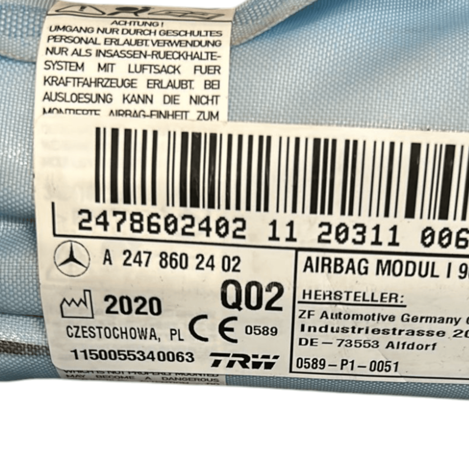 AirBag A Tendina Lato Sinistro Mercedes Benz Classe B W247 (2019 >) cod:2478602402 - F&P CRASH SRLS - Ricambi Usati
