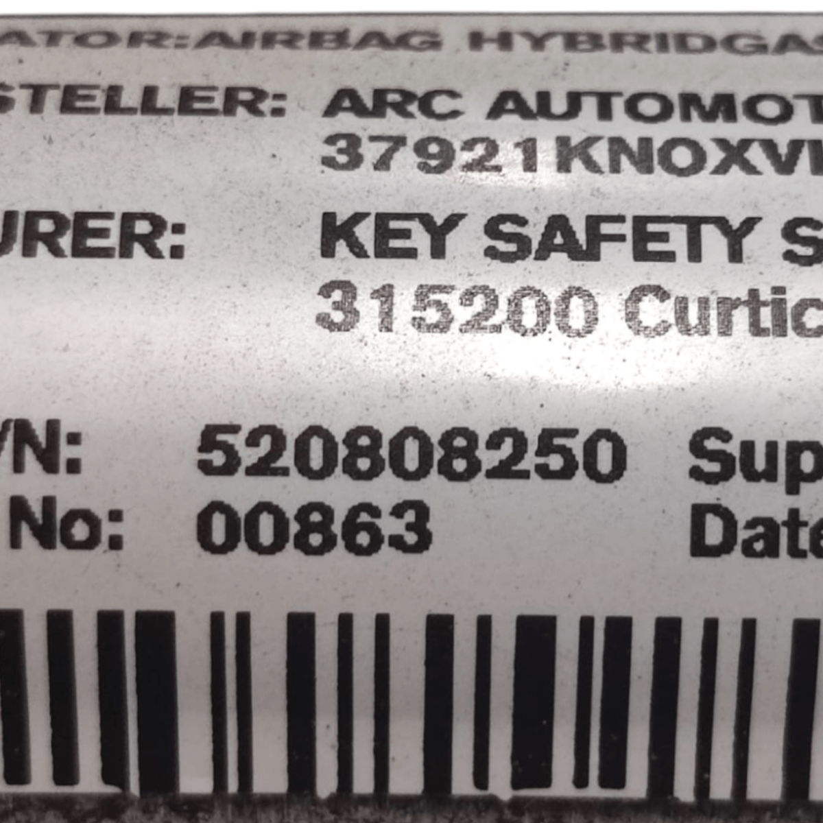 Airbag a tendina sinistro fiat 500l cod: 520808250 (2012 - 2022) - F&P CRASH SRLS - Ricambi Usati