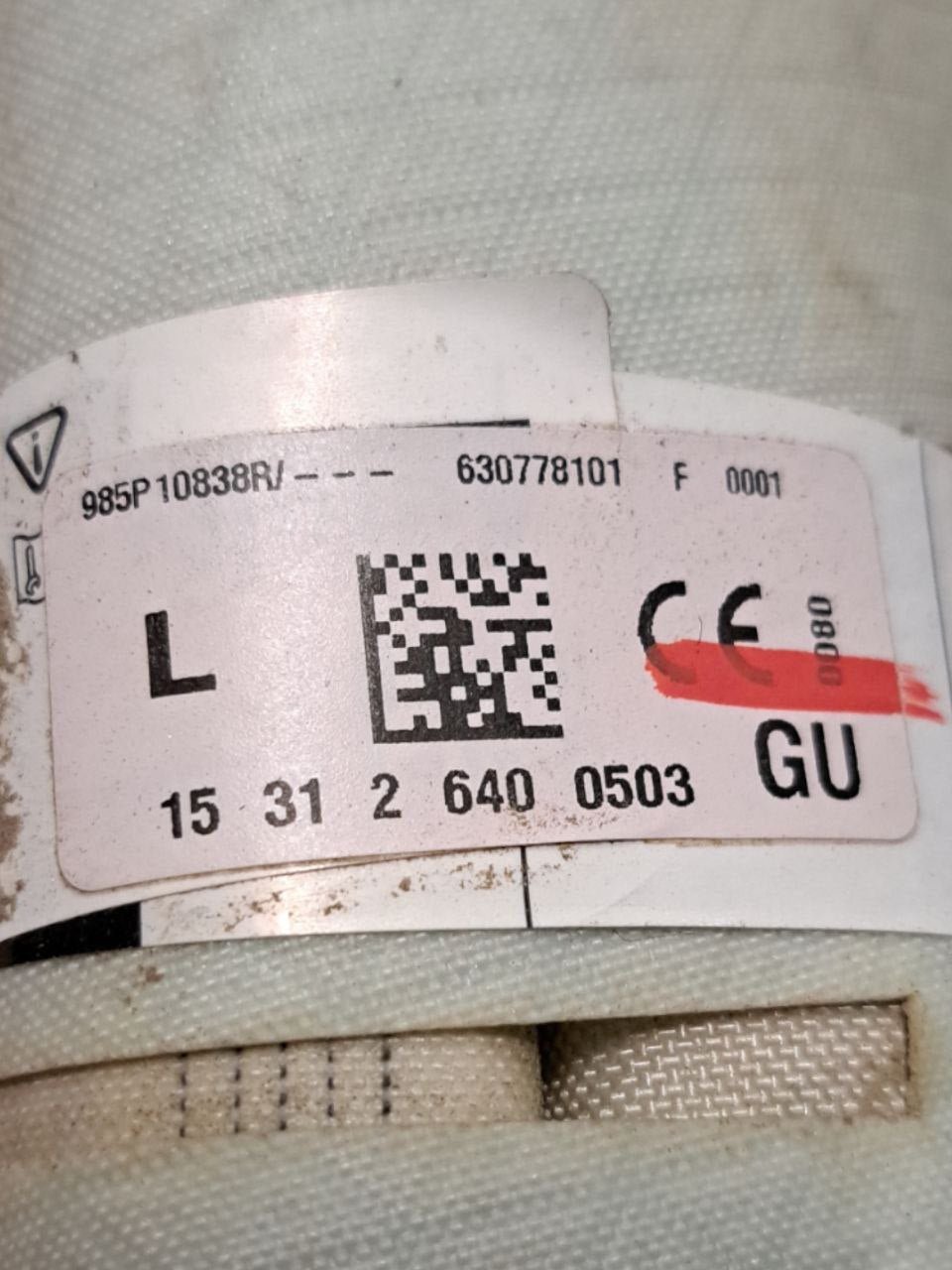 Airbag a tendina Sinistro Renault Kadjar (2015 - 2022) COD:985P10838R - F&P CRASH SRLS - Ricambi Usati