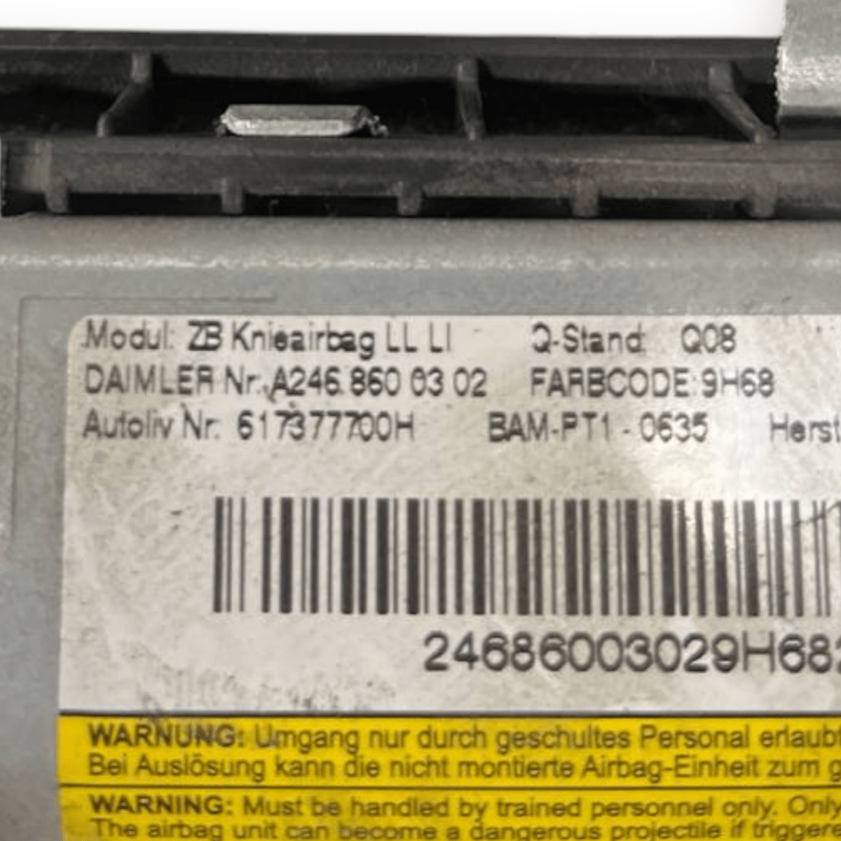 Airbag Ginocchia Mercedes - Benz Classe B W246 (2011 al 2018) cod: A2468600302 - F&P CRASH SRLS - Ricambi Usati