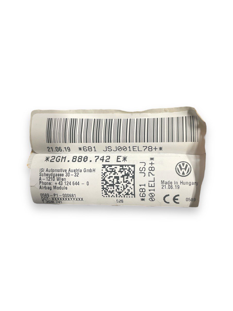 Airbag Laterale a Tendina destro (dx) Volkswagen T - Cross cod:2GM880742E ( 2019> ) - F&P CRASH SRLS - Ricambi Usati