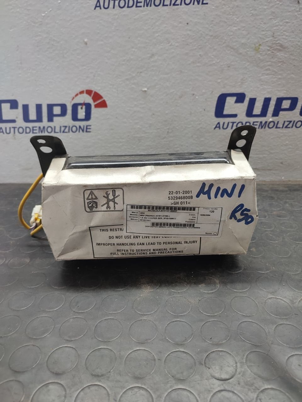 Airbag Lato Passeggero Mini Cooper Mk1 r50 (2001) Cod:7056934 - F&P CRASH SRLS - Ricambi Usati