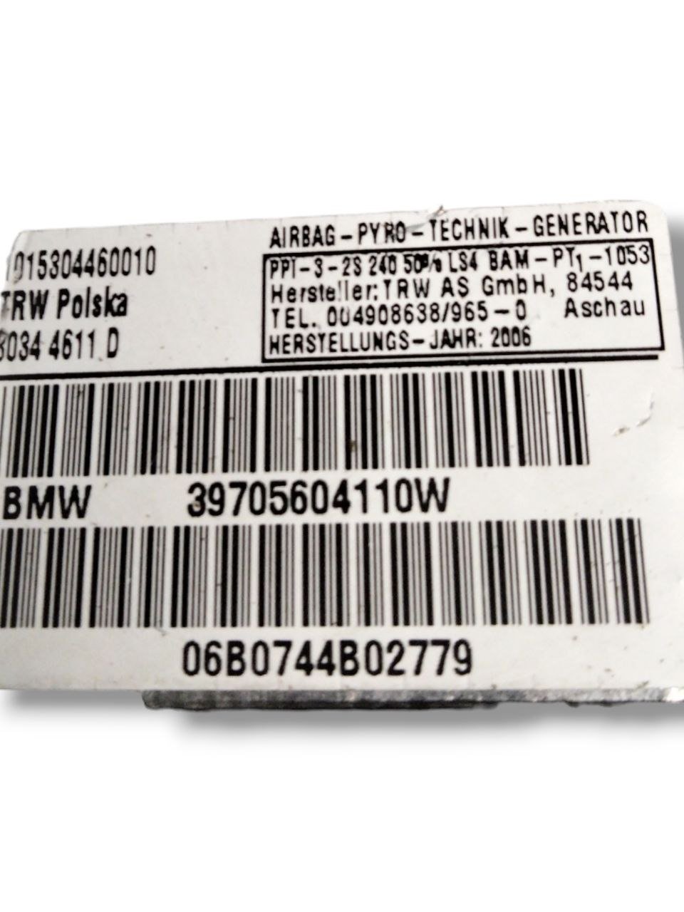 Airbag Passeggero Bmw X3 E83 (2003 - 2010) cod.39705604110W - F&P CRASH SRLS - Ricambi Usati