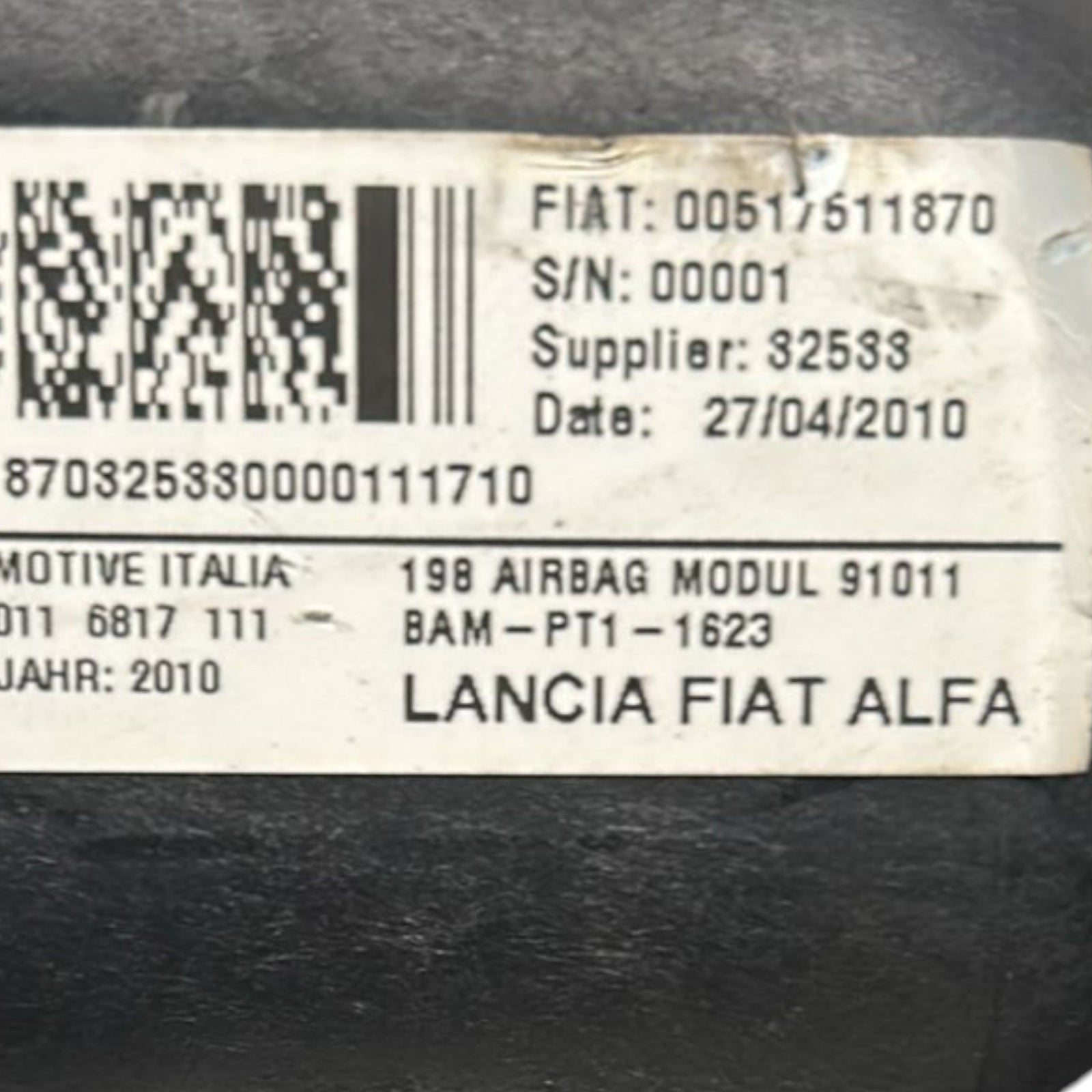 Airbag Passeggero Fiat Bravo cod:00517511870 (2007 > 2015) - F&P CRASH SRLS - Ricambi Usati