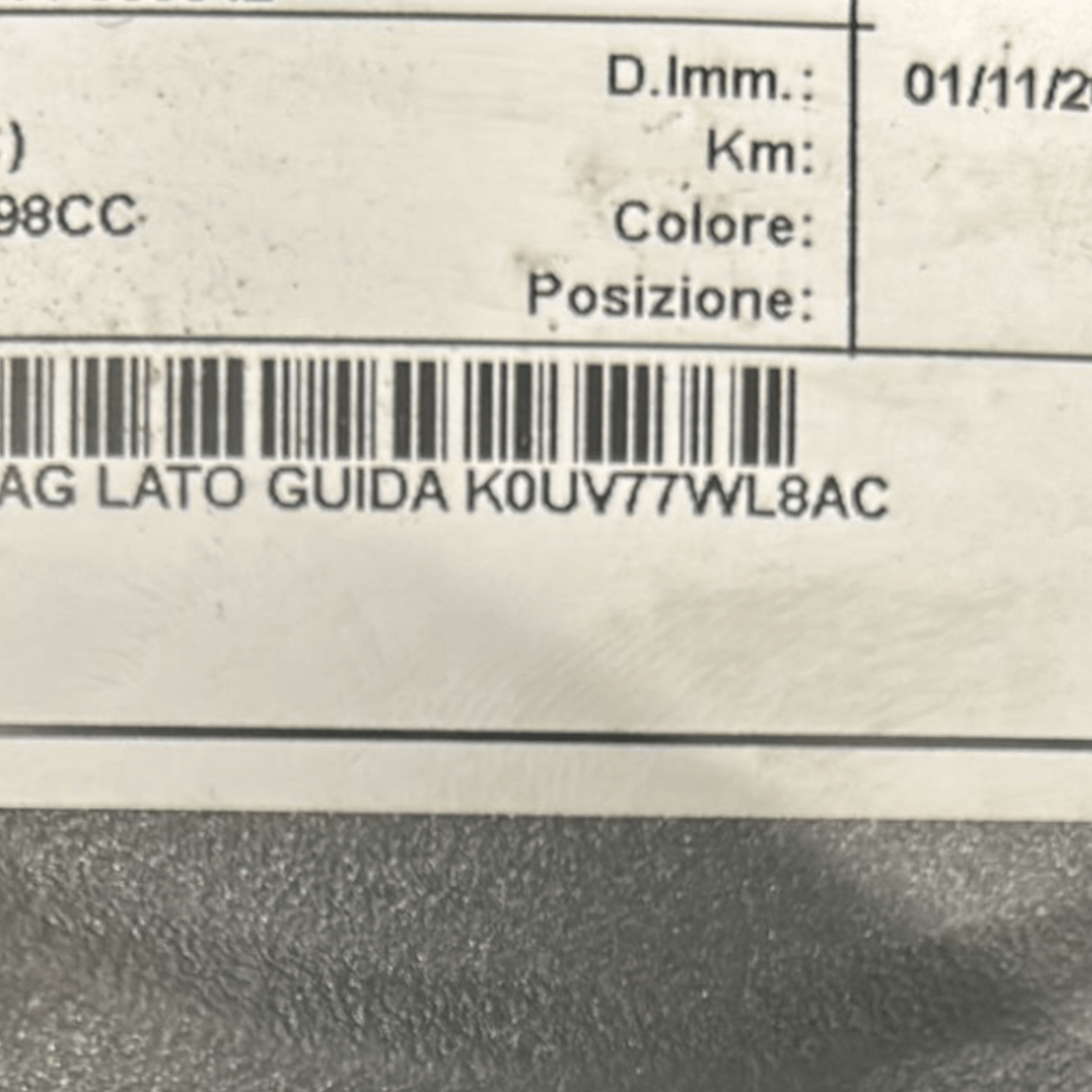 Airbag Volante Chrysler Pt Cruiser cod:K0UV77WL8AC (2000 > 2010) - F&P CRASH SRLS - Ricambi Usati