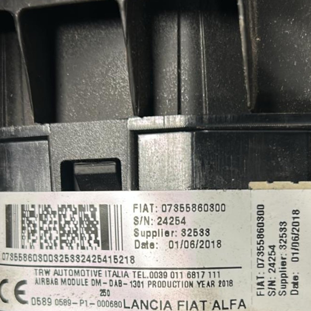 Airbag volante citroen jumper III cod:07355860300 (2014 >) - F&P CRASH SRLS - Ricambi Usati