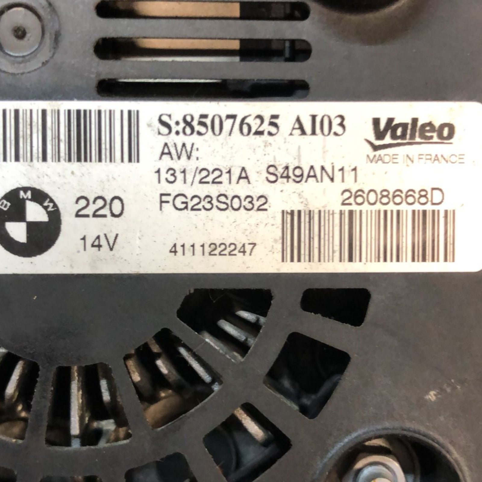 Alternatore Bmw X3 F25 2.0 Diesel (2010 > 2017) cod:2608668D - F&P CRASH SRLS - Ricambi Usati