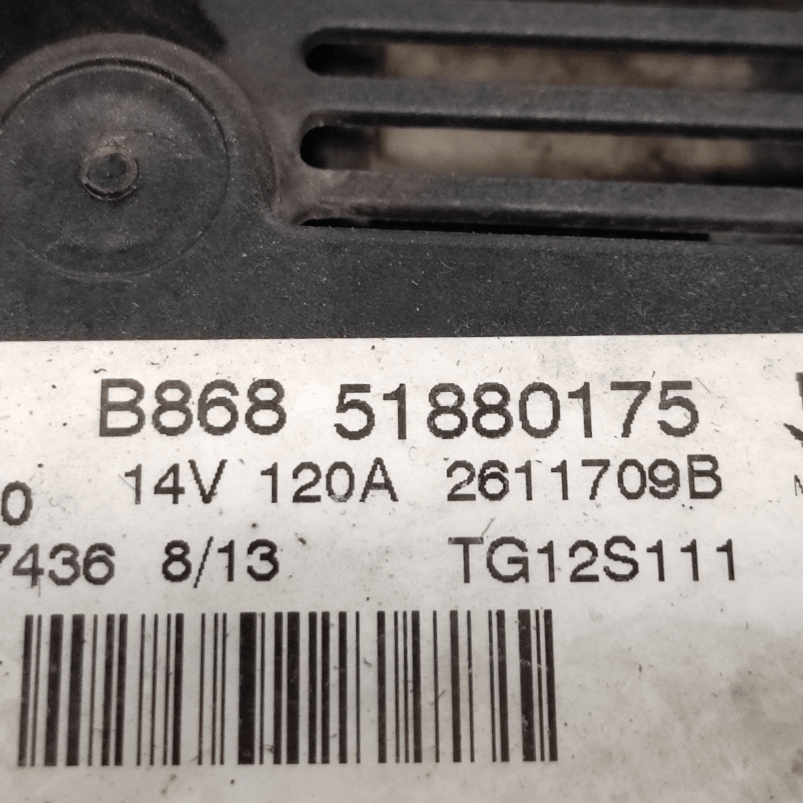 Alternatore Fiat 500L 1.3 Diesel COD: B86851880175 (2012 - 2022) - F&P CRASH SRLS - Ricambi Usati