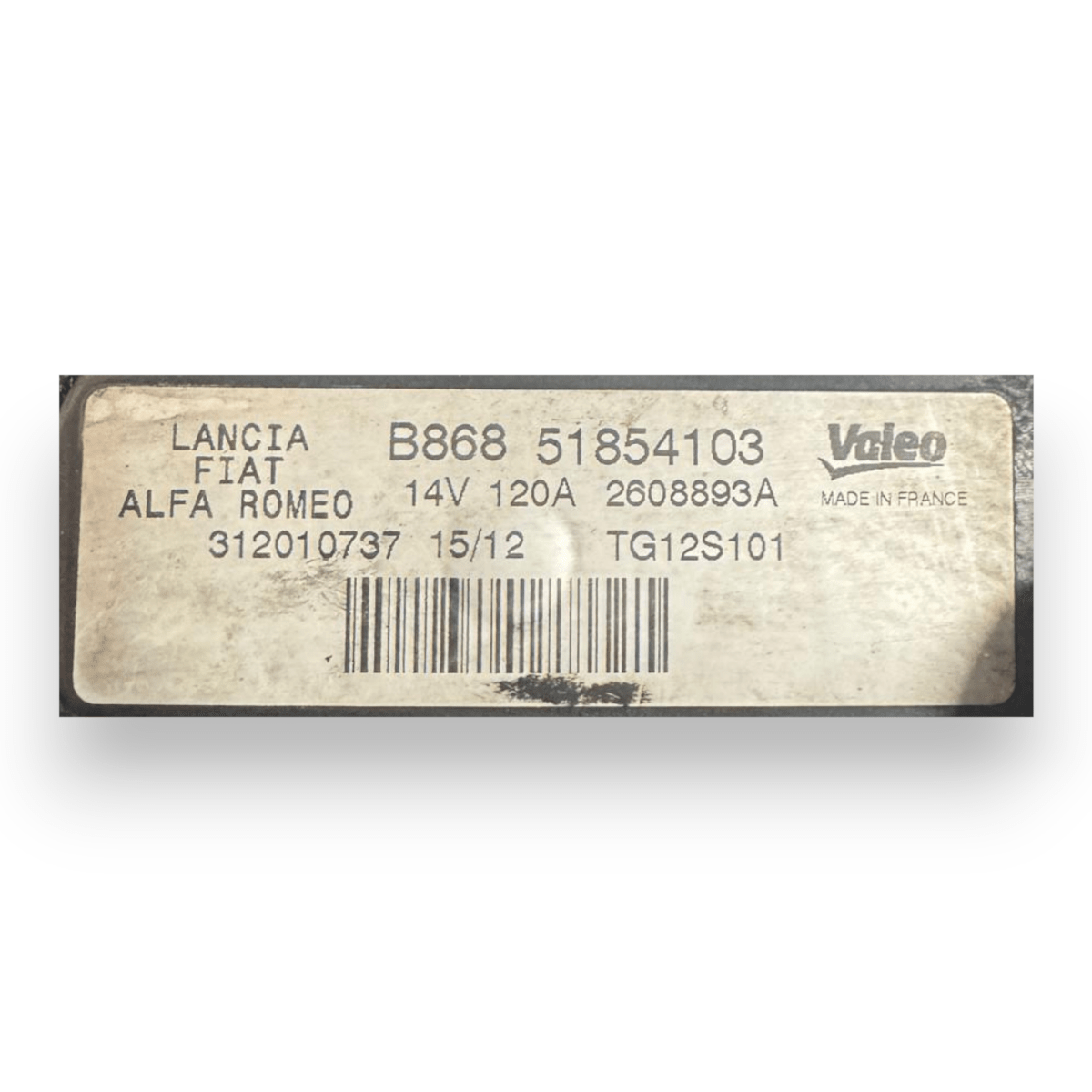Alternatore Fiat Grande Punto 1.3 diesel cod.B86851854103 (2005 - 2018) - F&P CRASH SRL - Ricambi Usati