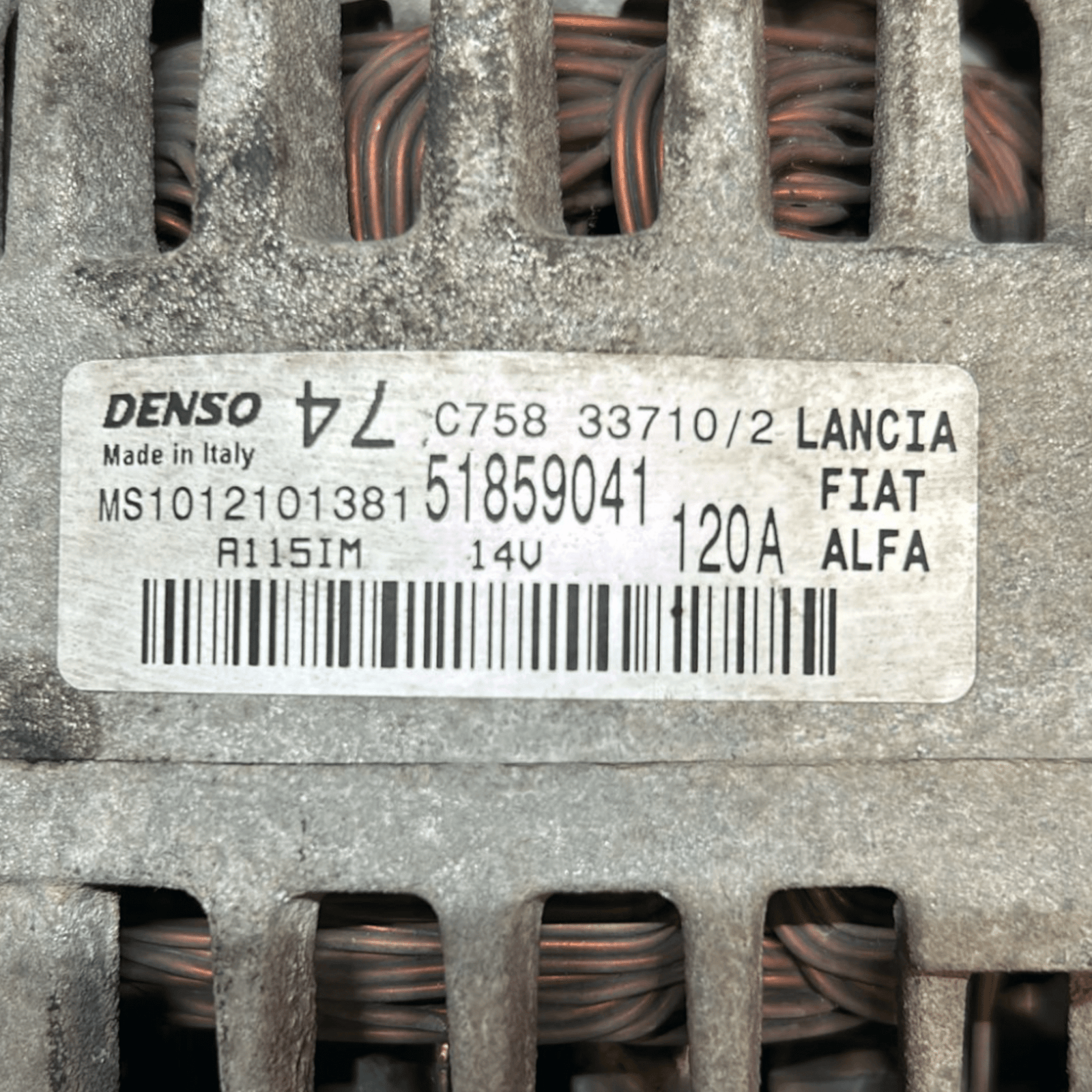 Alternatore Fiat Punto Evo 1.2 Benzina (2012 >) cod:51859041 - F&P CRASH SRLS - Ricambi Usati