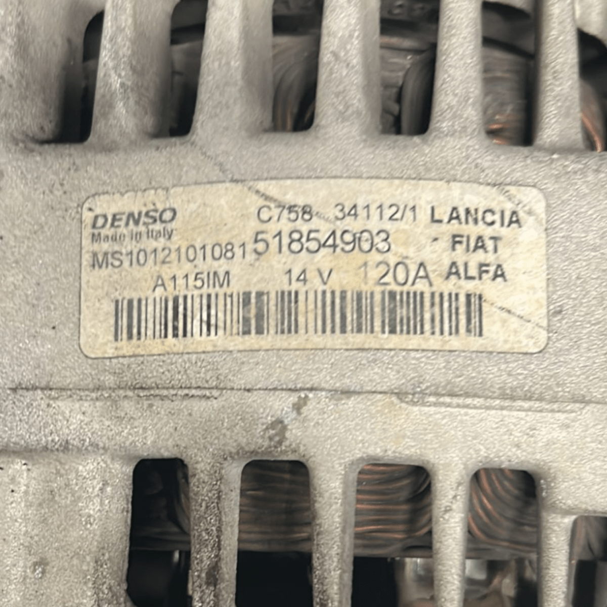 Alternatore Fiat Punto Evo 1.4 Benzina cod:51854903 (2012 >) - F&P CRASH SRL - Ricambi Usati