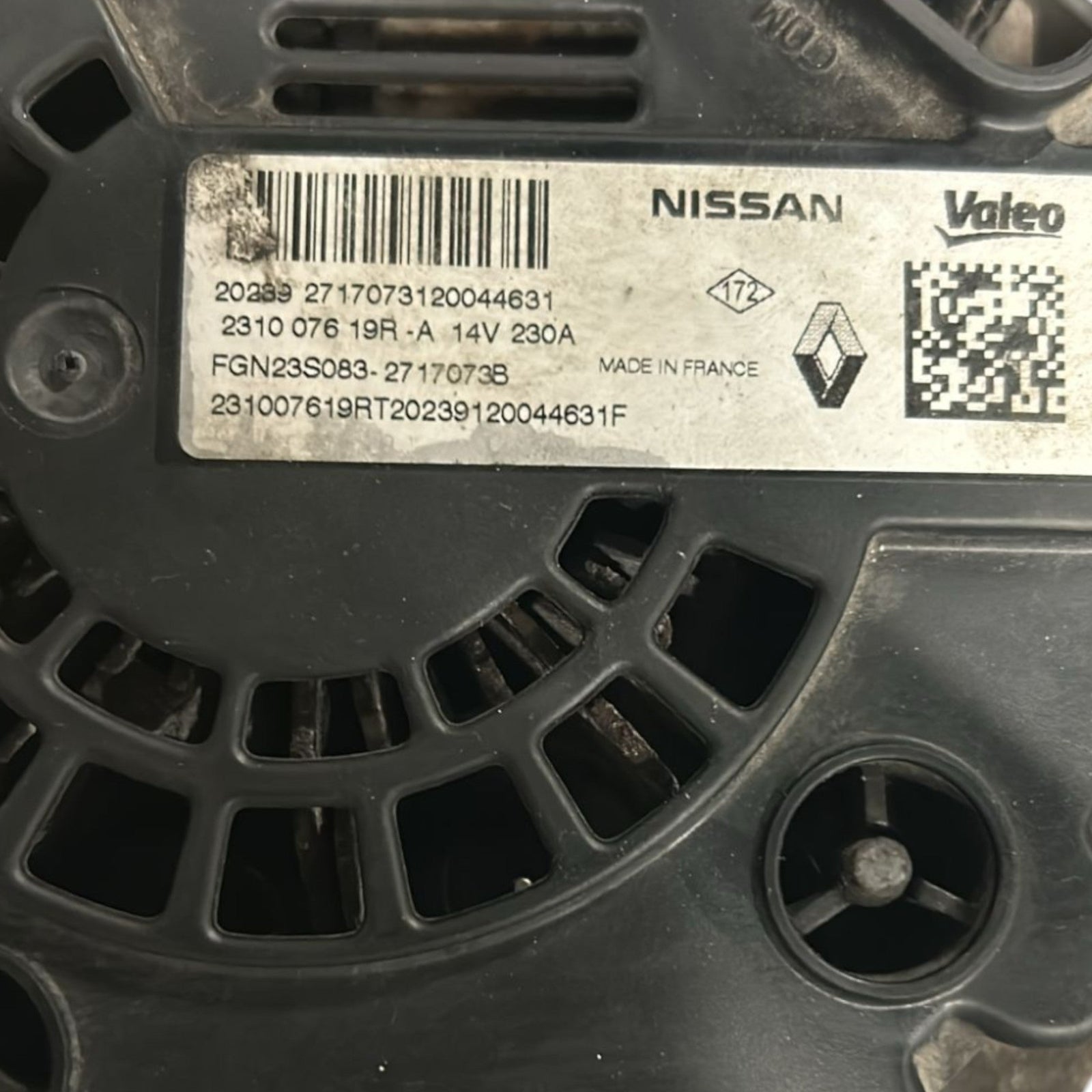 Alternatore Renault Master 2.3 Diesel (2010 > 2024) cod:231007619R - F&P CRASH SRLS - Ricambi Usati