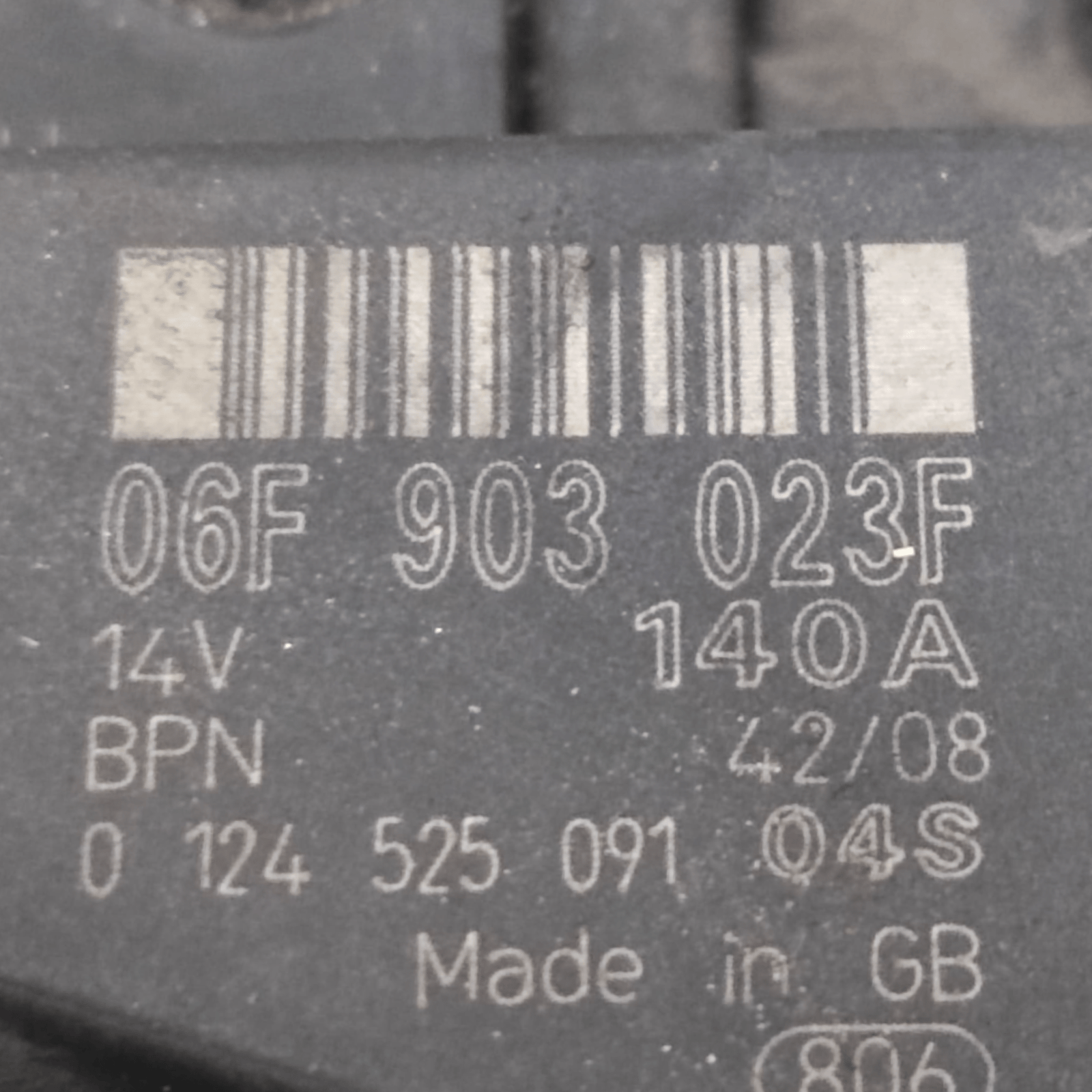 Alternatore Volkswagen Golf VI 2.0 Diesel COD: 06F903023F (2008 - 2012) - F&P CRASH SRLS - Ricambi Usati