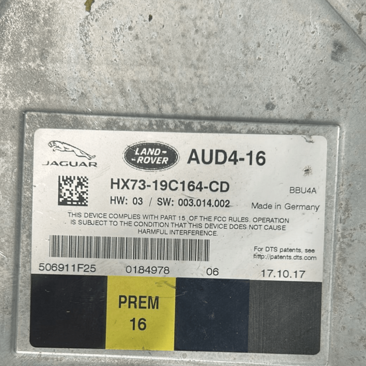 Amplificatore audio range rover velar cod:HX73 - 19C164 - CD (2017>) - F&P CRASH SRLS - Ricambi Usati