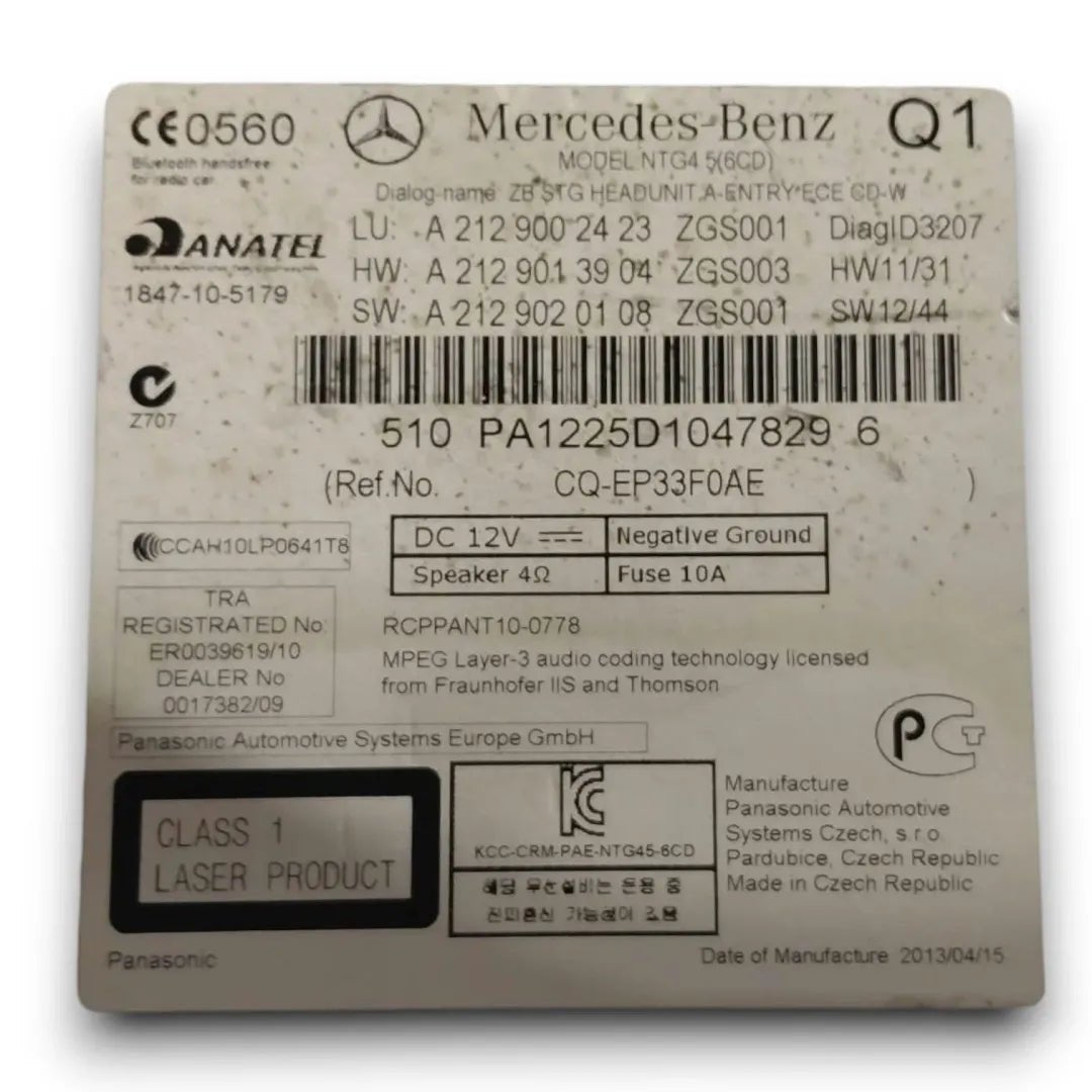 Autoradio Mercedes-Benz Classe E W/S212 dal 2009 cod. A2129002423 - F&P CRASH SRL - Ricambi Usati