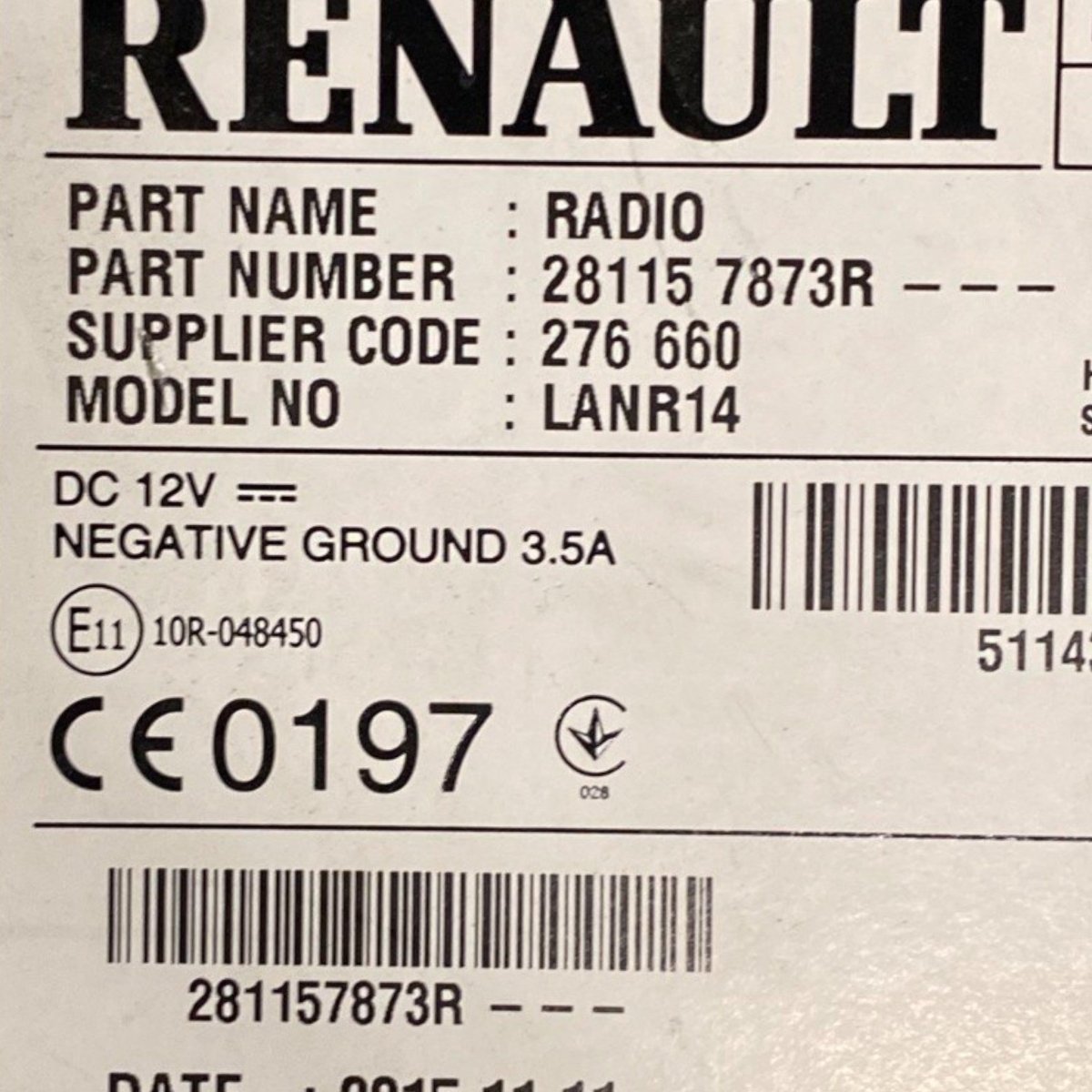 Autoradio / stereo renault kadjar Cod: 281157873r (2015 - 2022) - F&P CRASH SRLS - Ricambi Usati