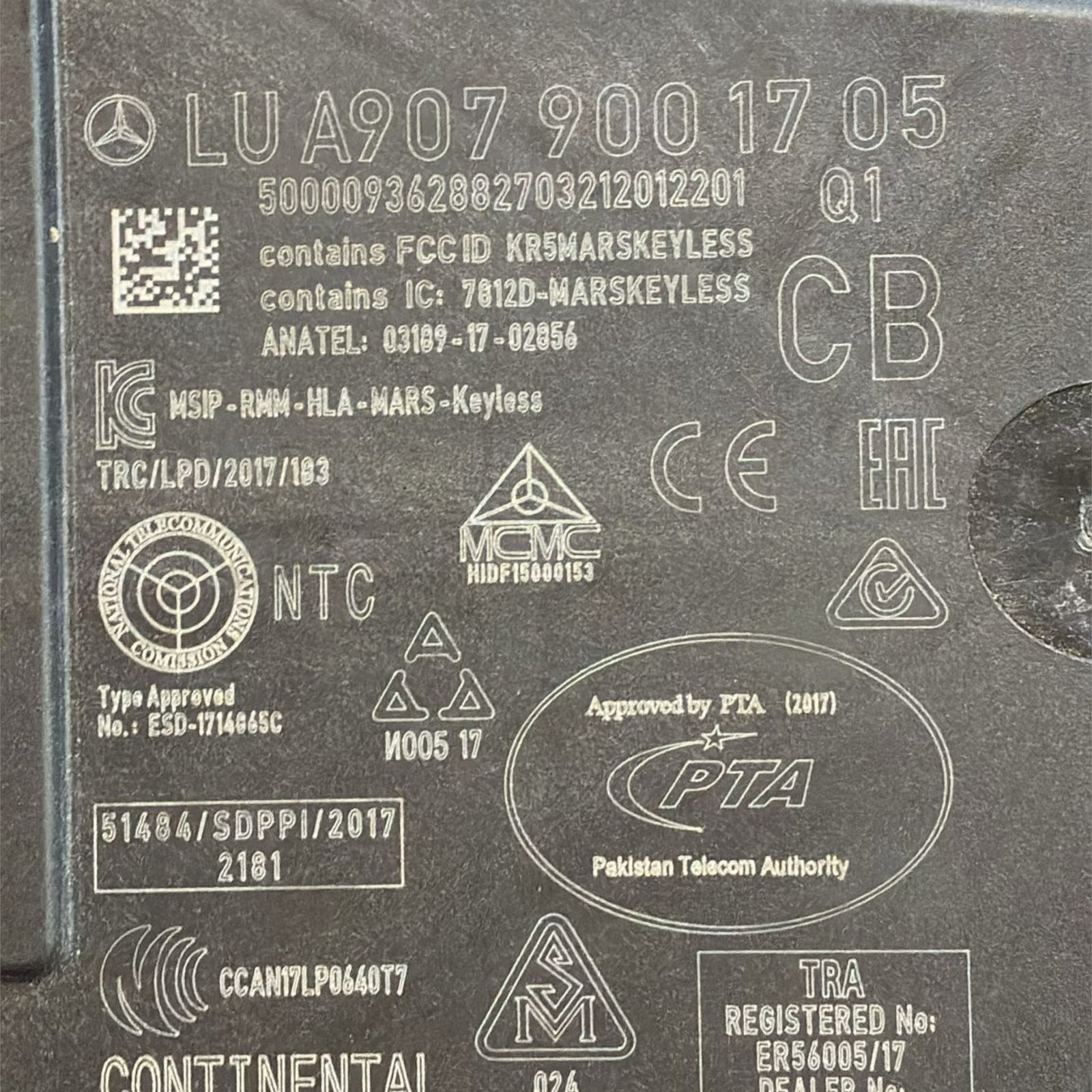 Centralina keyless mercedes benz sprinter w907 / 910 cod . a9079001705 (2018 >)