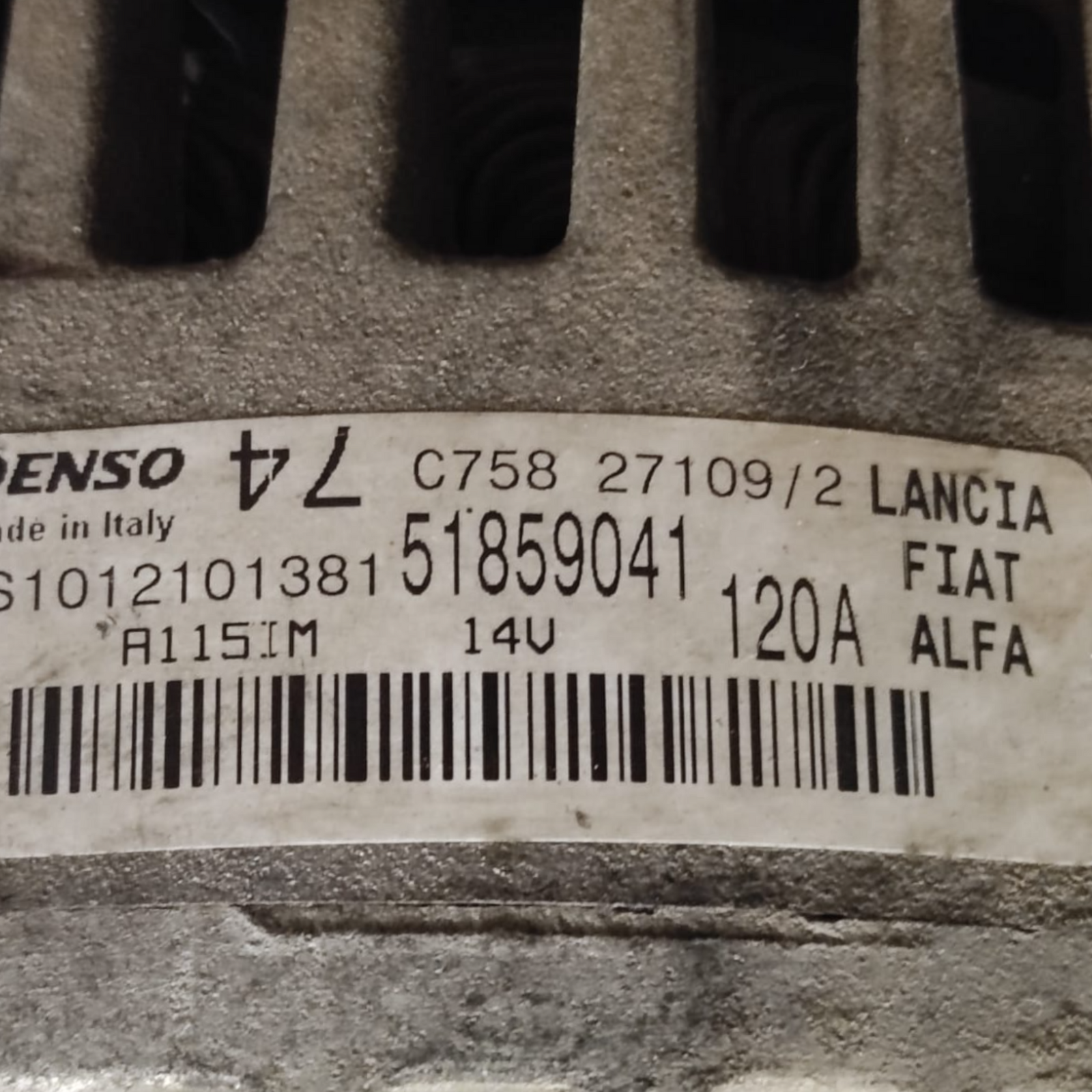 Alternator Fiat 500 1.2 Bencin COD: 51859041 (2007-2015)